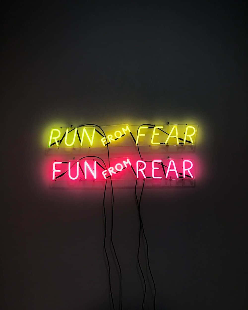 neon signs, yellow, pink, SD Phone Wallpaper