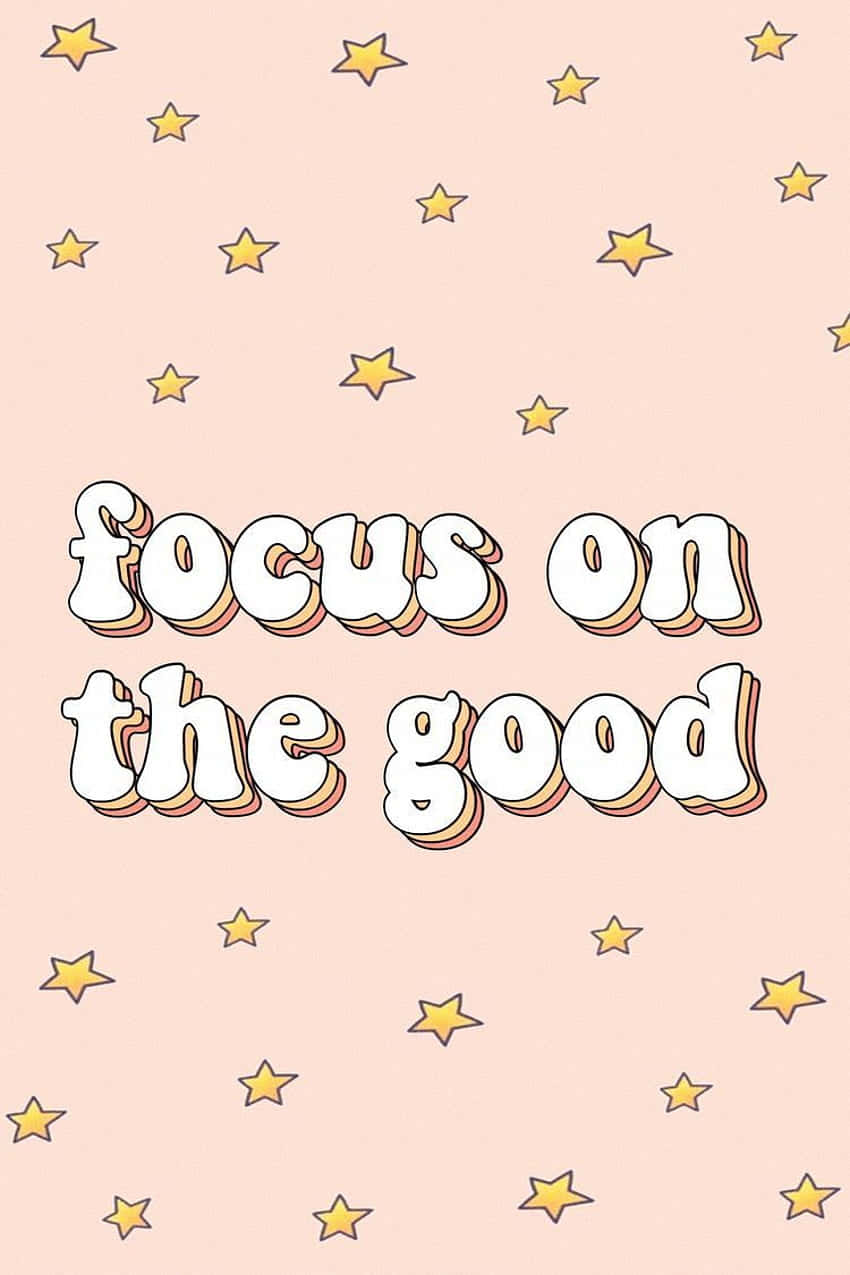 Pastel pink background, yellow stars, bold 3D text, SD Phone Wallpaper