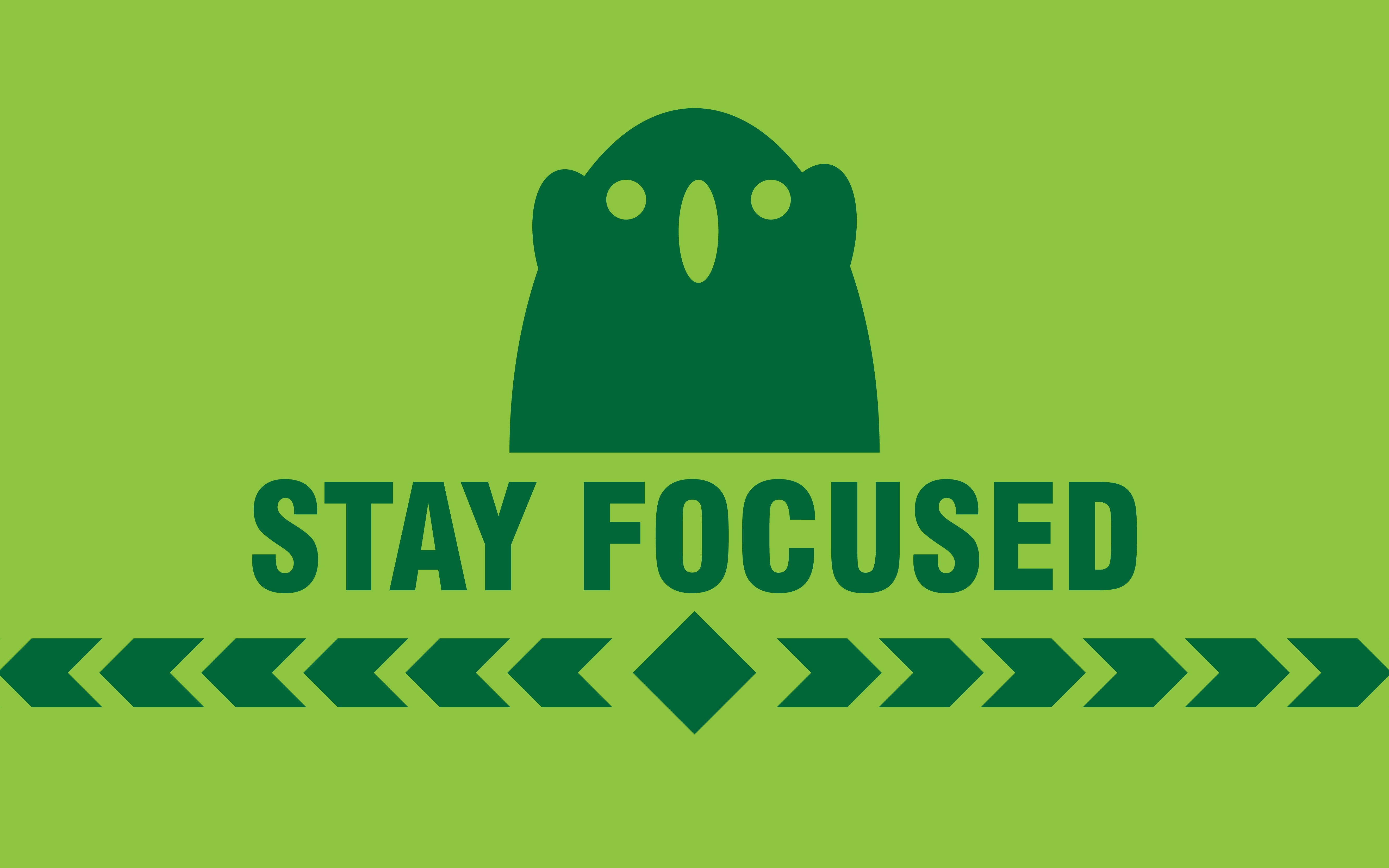 Stay Focused, green cartoon ghost, lime green background, 5K Desktop Wallpaper