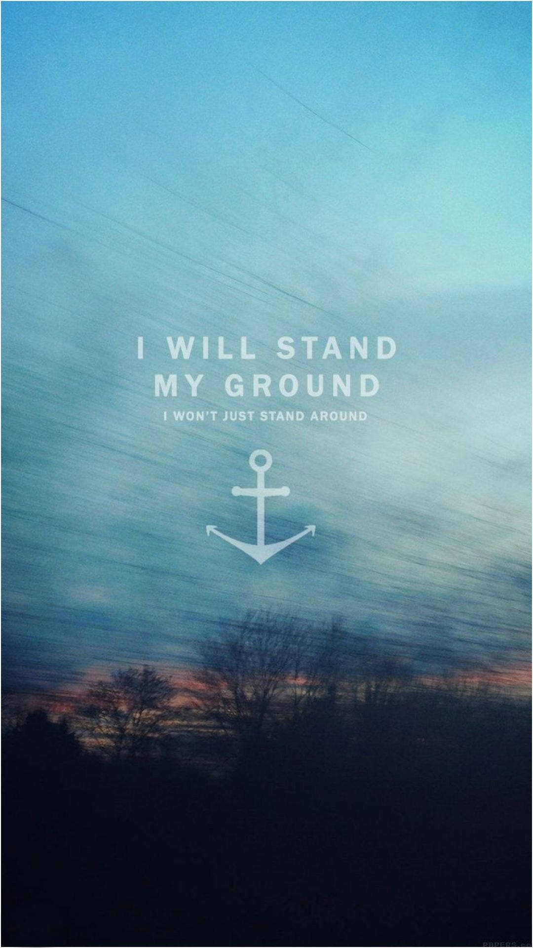 Inspiring Quotes Phone, anchor symbol, blurred sky at dusk, Full HD Phone Wallpaper