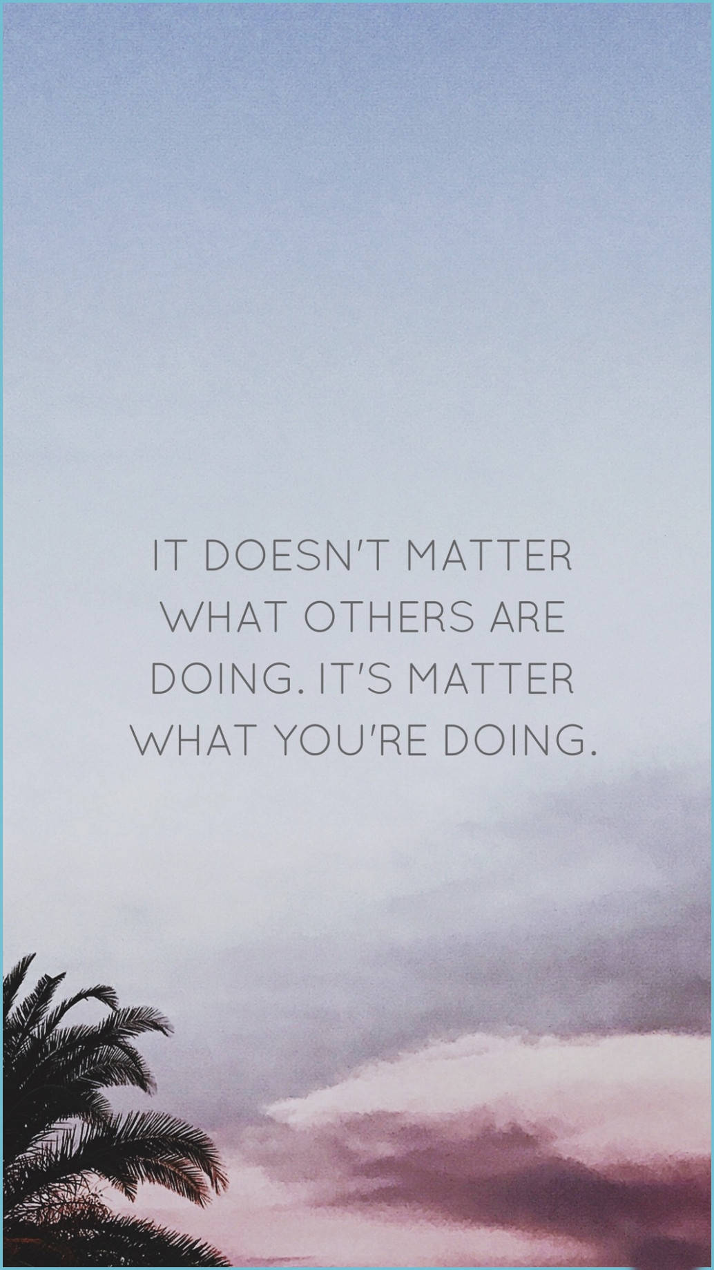 Inspiring Quotes Phone, palm fronds, soft pastel sky, HD Phone Wallpaper