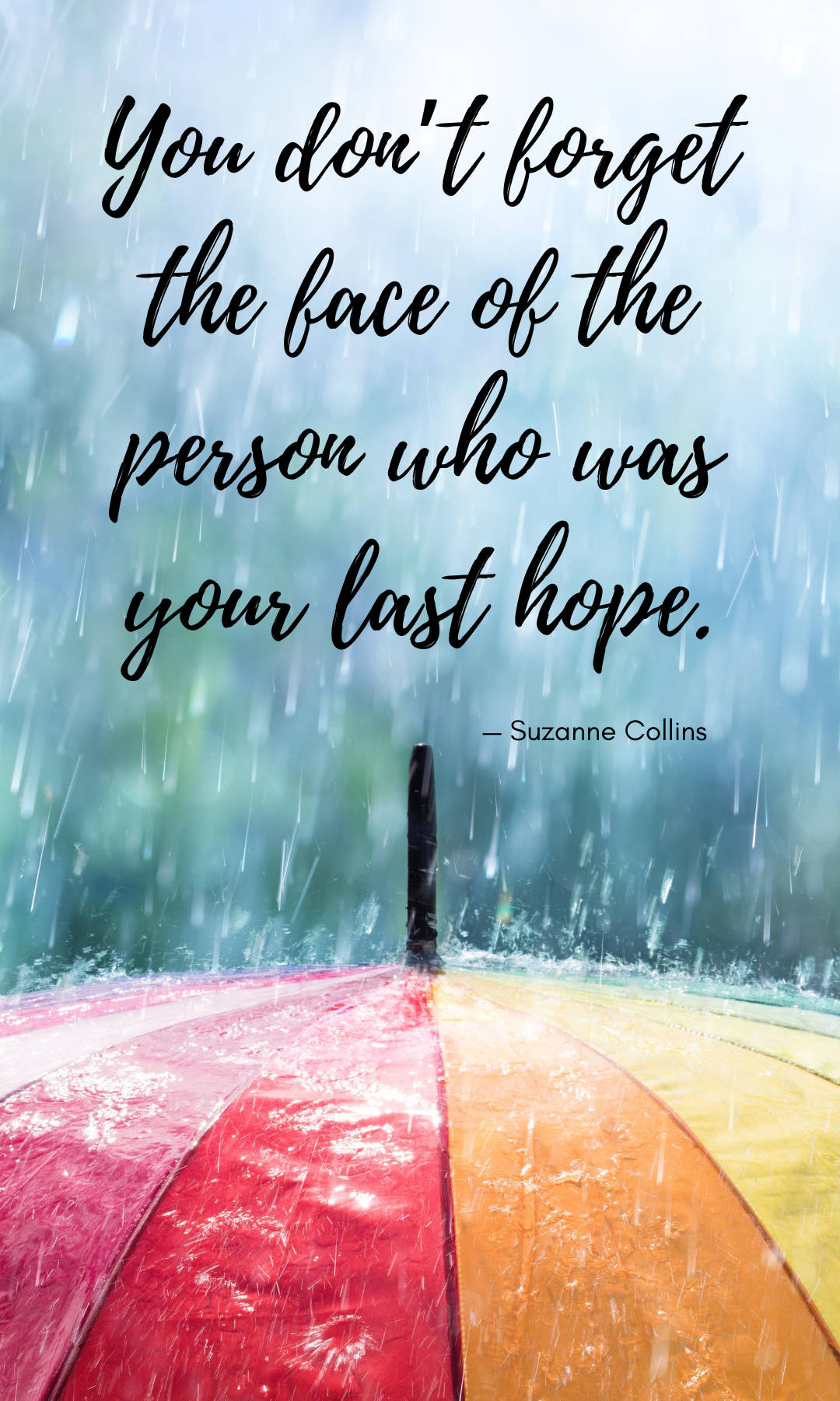 Inspiring Quotes Phone, red and yellow umbrella, rain, HD Phone Wallpaper