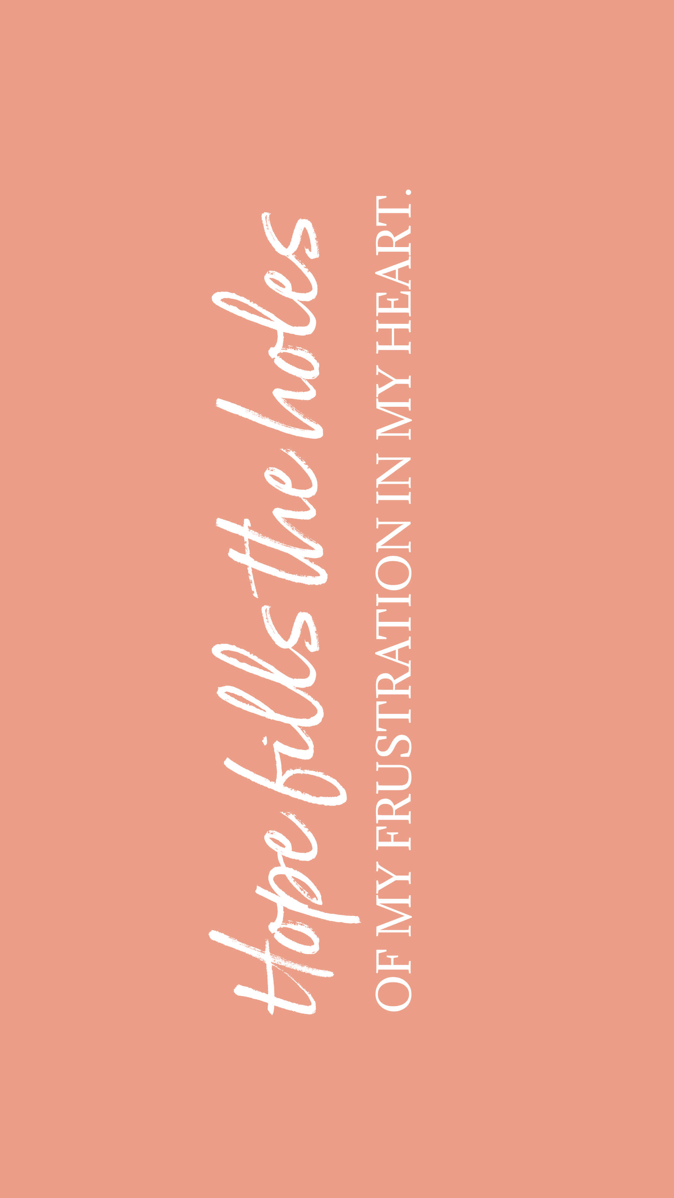 salmon background, peach background, white cursive text, 4K Phone Wallpaper