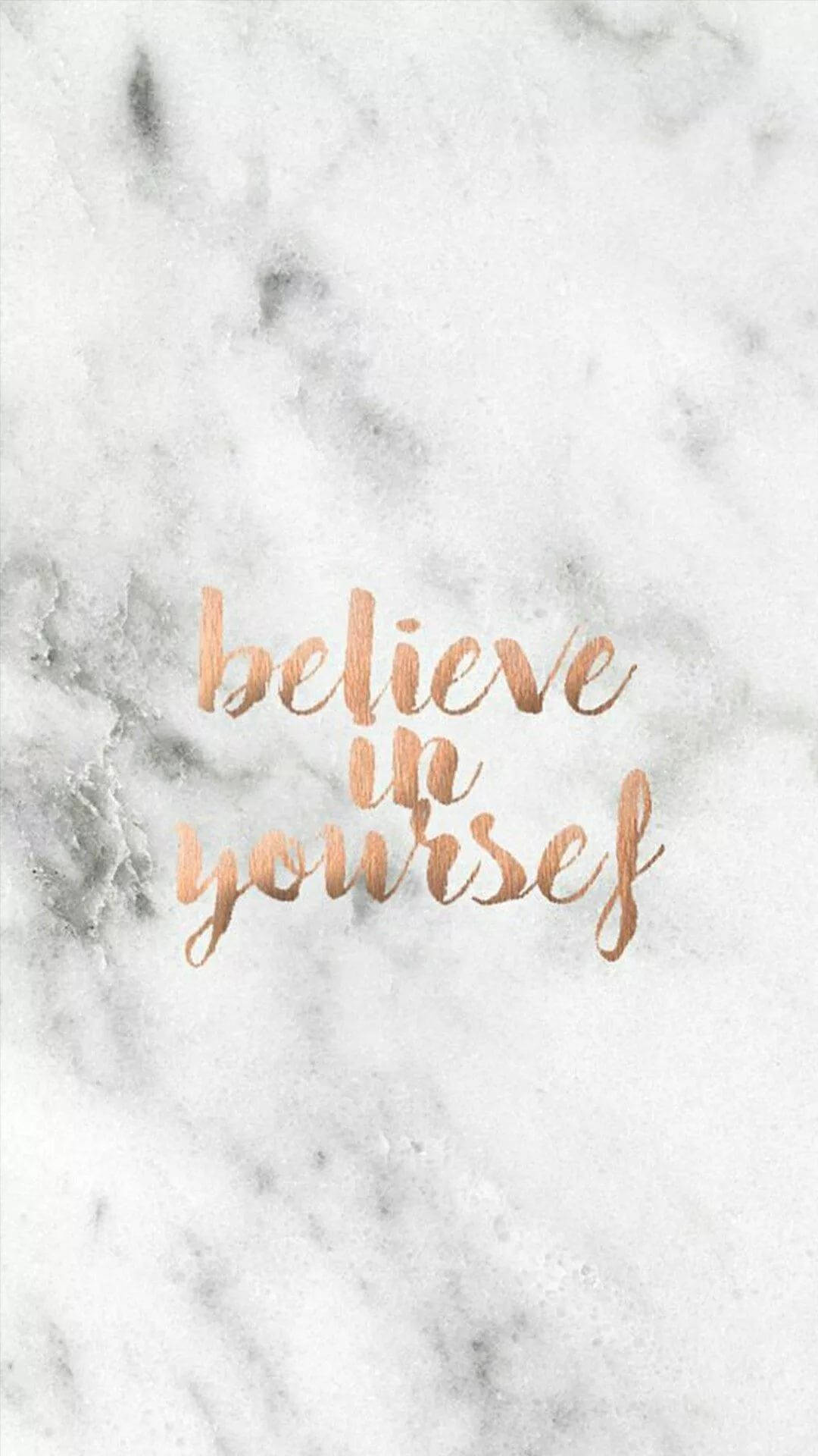 rose gold, cursive text, believe in yourself, Full HD Phone Wallpaper