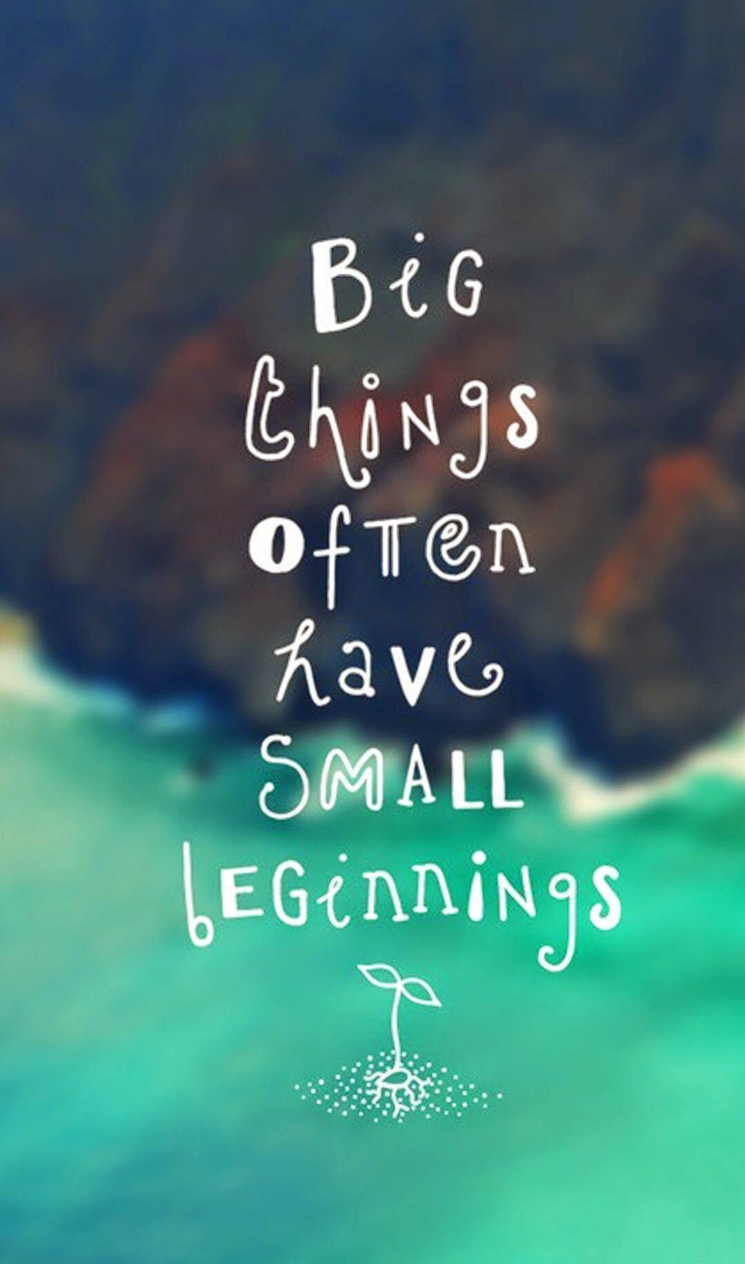 whimsical handwritten quote, blurred ocean, cliff backdrop, HD Phone Wallpaper