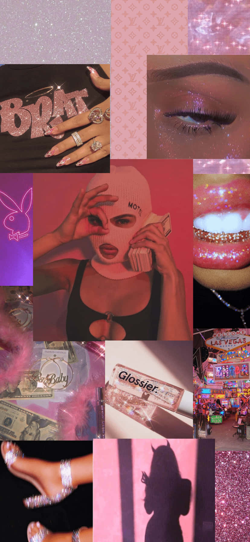 glittery pink, luxury items, bold makeup, HD Phone Wallpaper