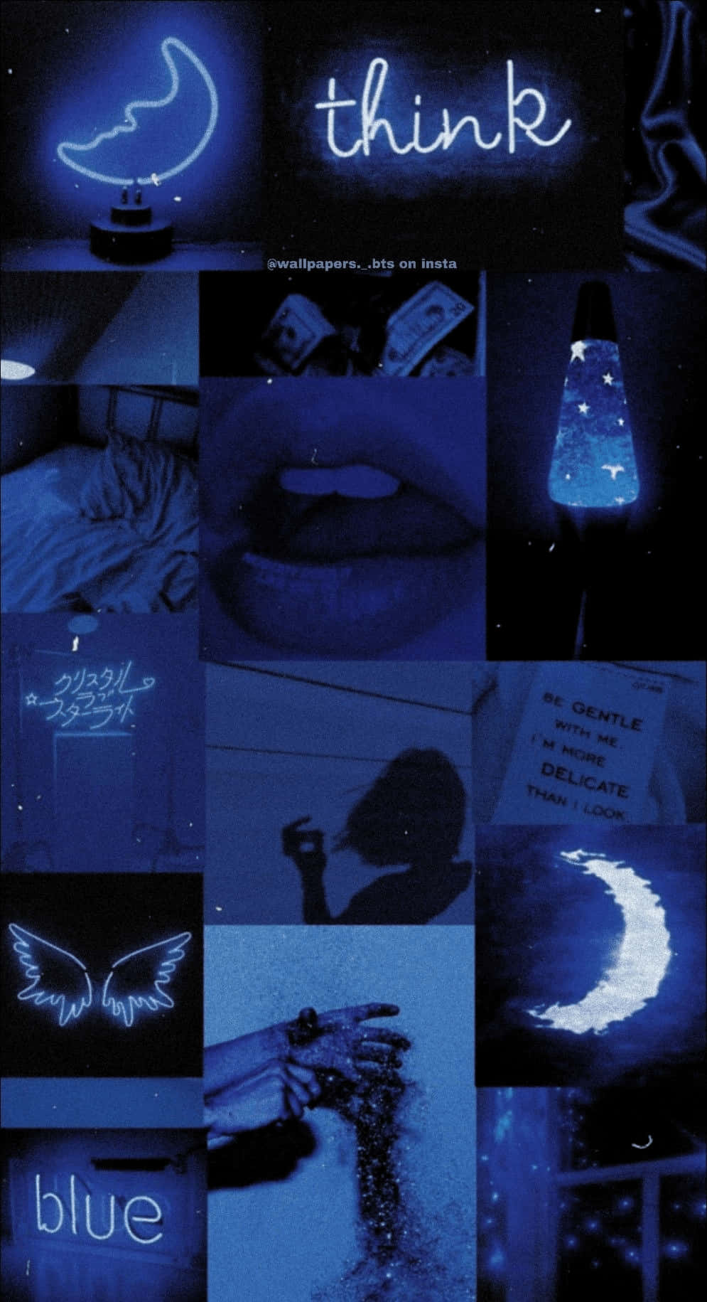 Insta Baddie, blue aesthetic, neon signs, HD Phone Wallpaper