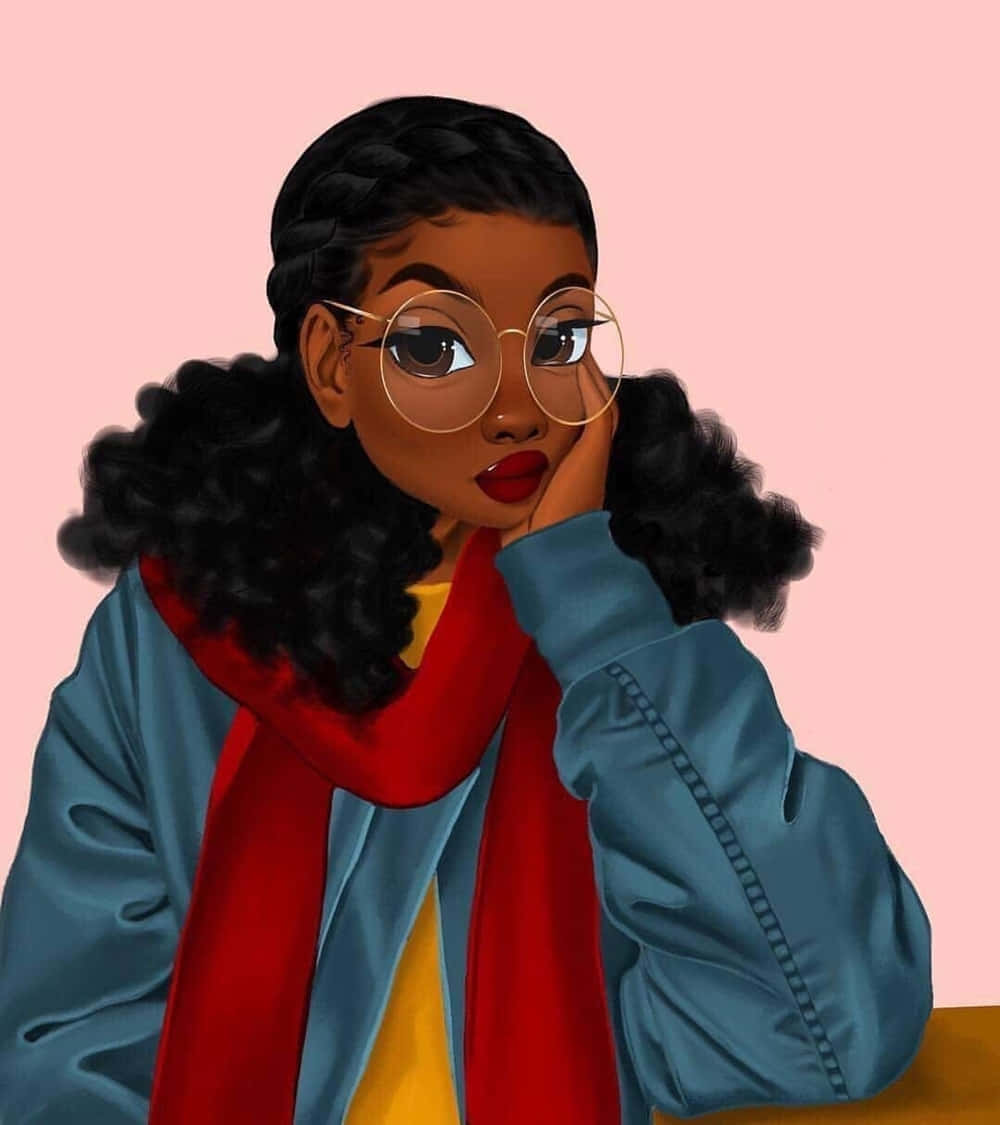 black baddie, braided hair, round glasses, SD Phone Wallpaper
