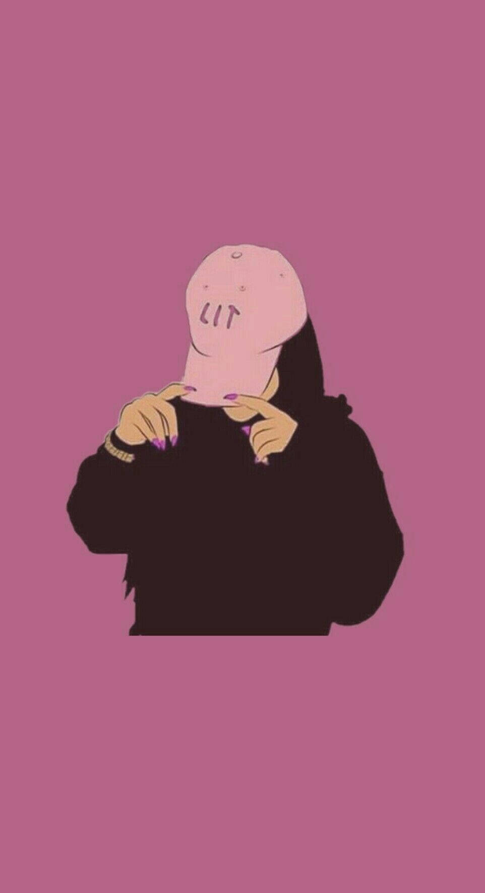 pink cap, black hoodie, pink mask, HD Phone Wallpaper