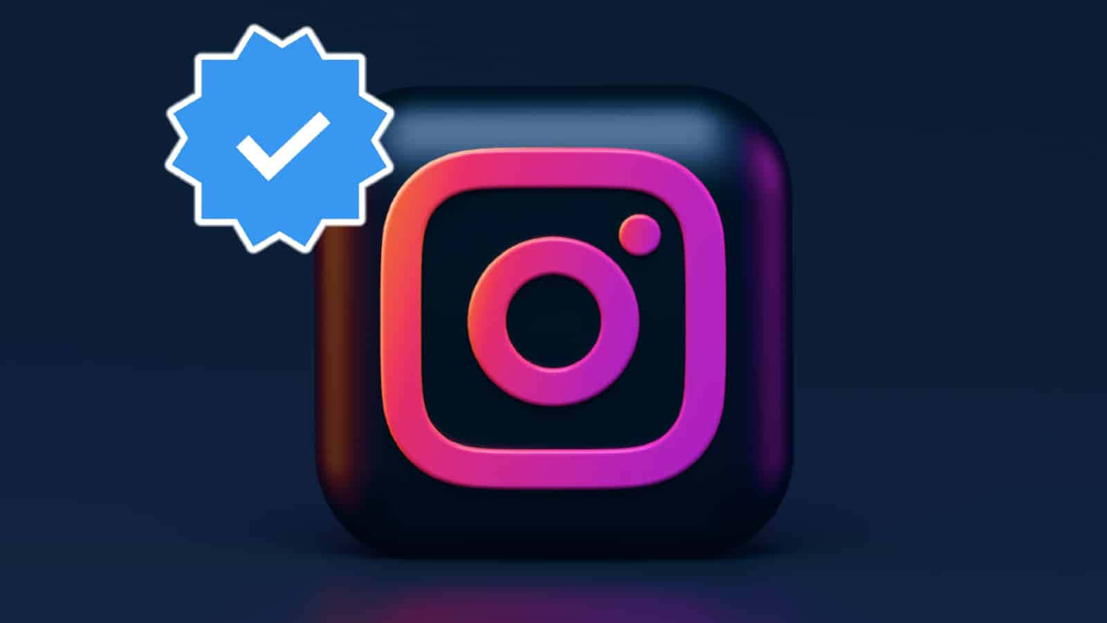 Instagram, 3D verified check mark, glossy 3D app icon, HD Desktop Wallpaper