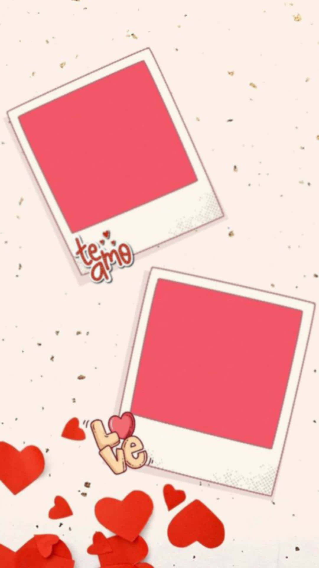 Instagram Stories, Polaroid pictures, pink Polaroid frames, Full HD Phone Wallpaper