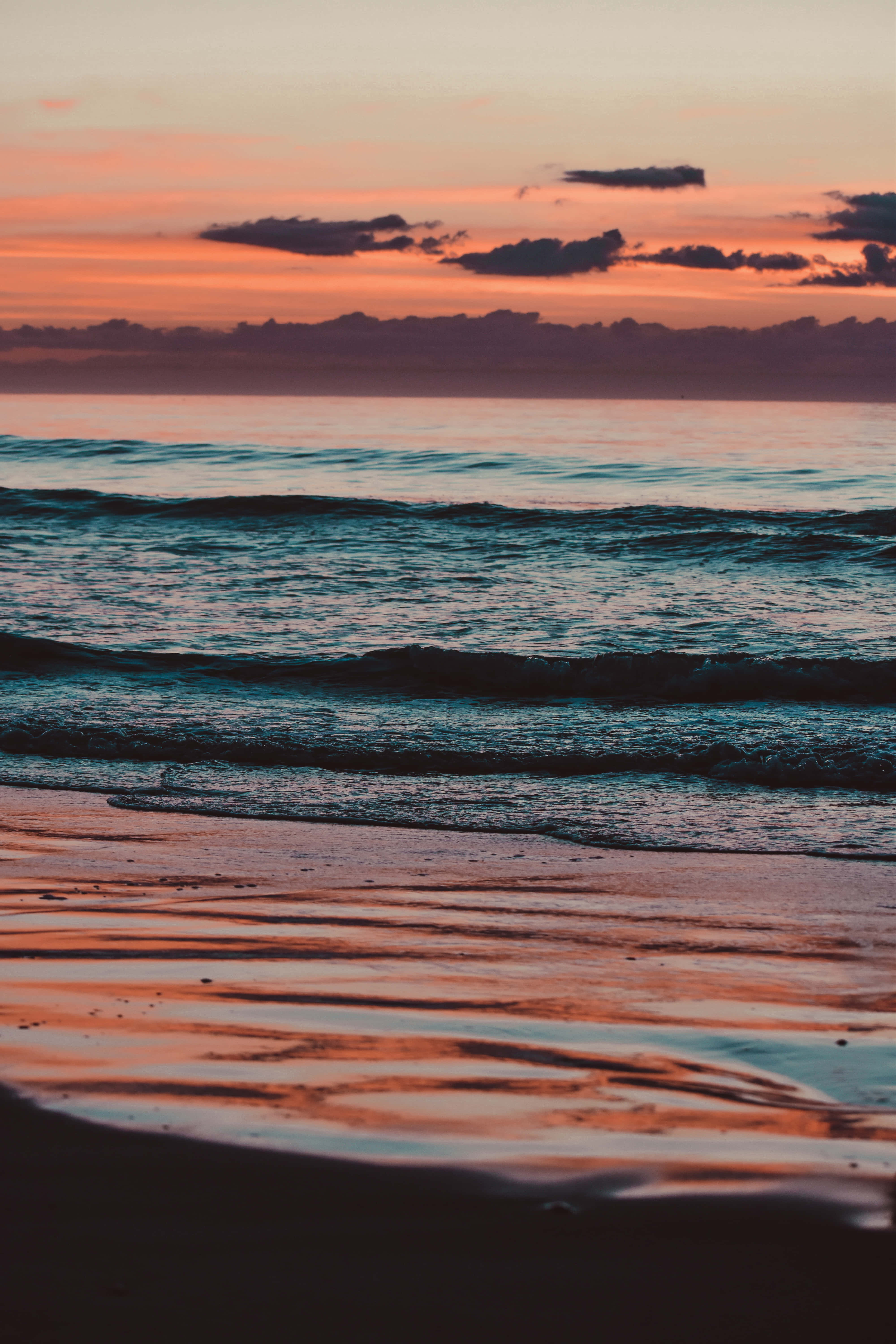 Sunset, fiery orange, purple, 5K Phone Wallpaper