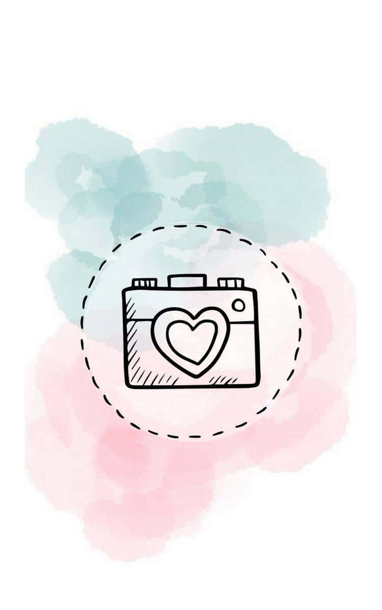 camera, heart, pink, SD Phone Wallpaper