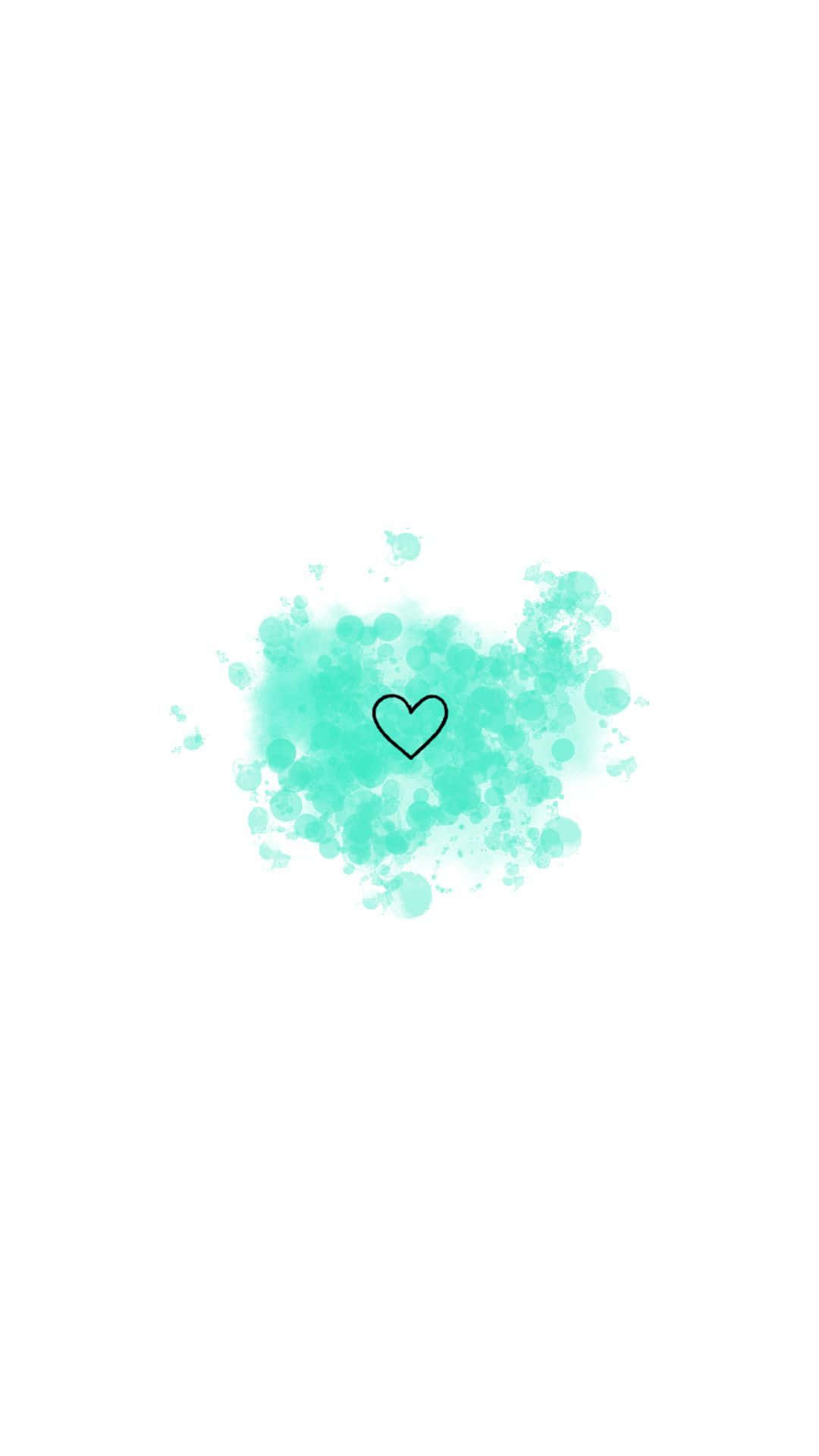 teal blue blots, Instagram Stories, black outline heart, Full HD Phone Wallpaper