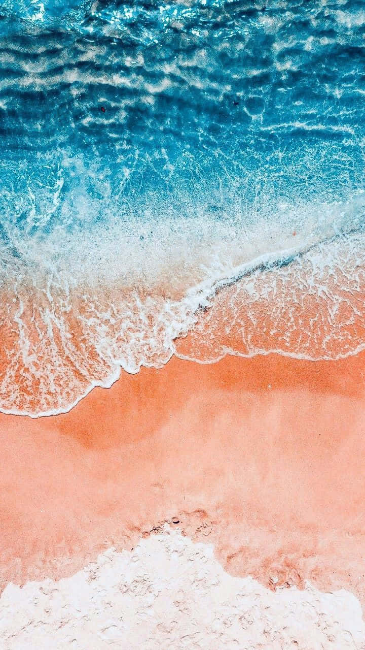 turquoise waves, soft peach sand beach, white foam, HD Phone Wallpaper
