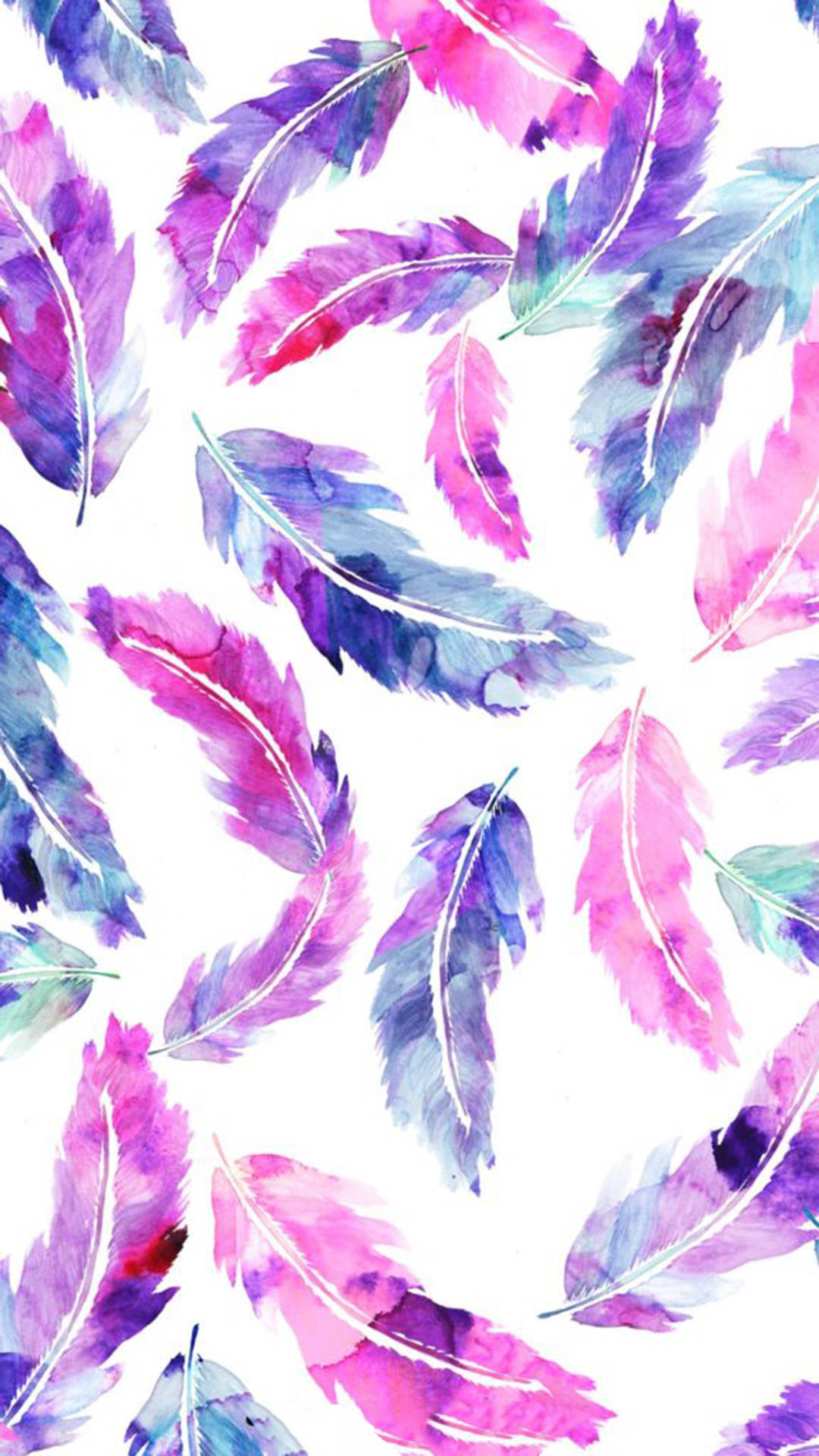 Instagram Story, watercolor feathers, pink, Full HD Phone Wallpaper