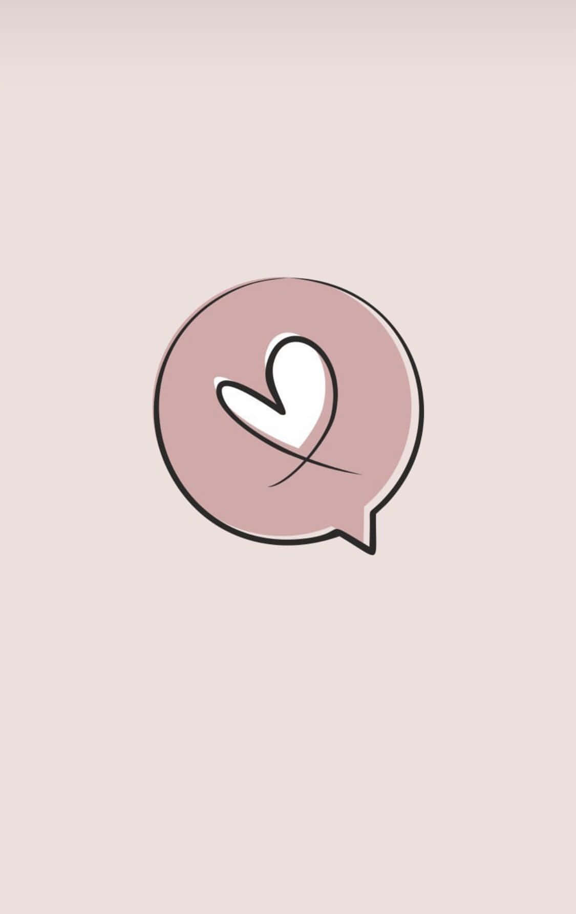 beige heart, pink speech bubble, white heart, HD Phone Wallpaper