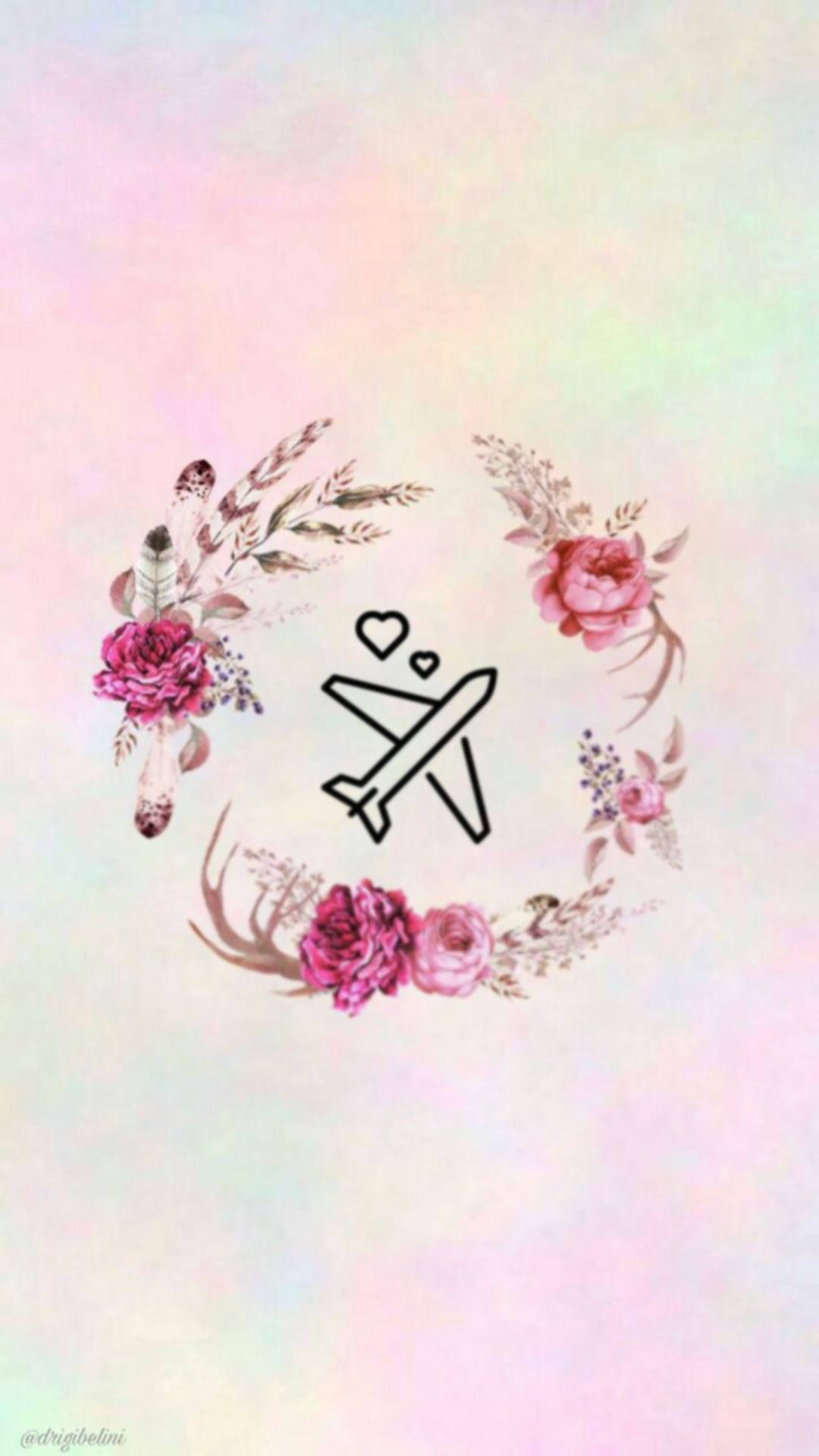 Instagram Story, floral wreath, pink roses, Full HD Phone Wallpaper
