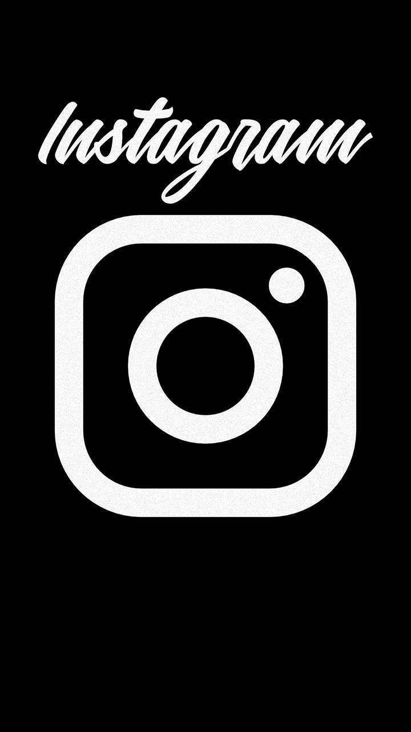 Instagram, black, white, 2K Phone Wallpaper