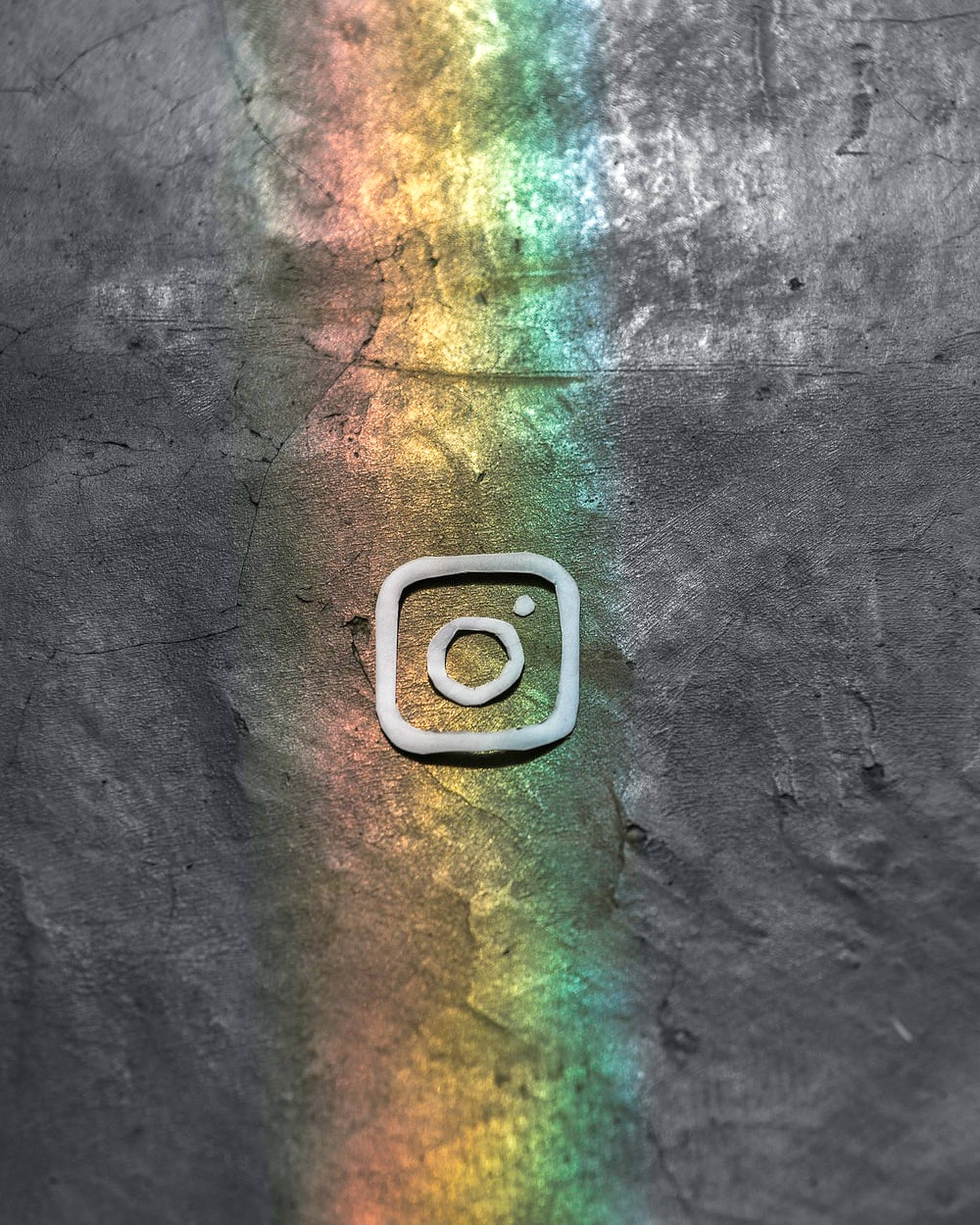 Instagram, rainbow, white Instagram logo, Full HD Phone Wallpaper
