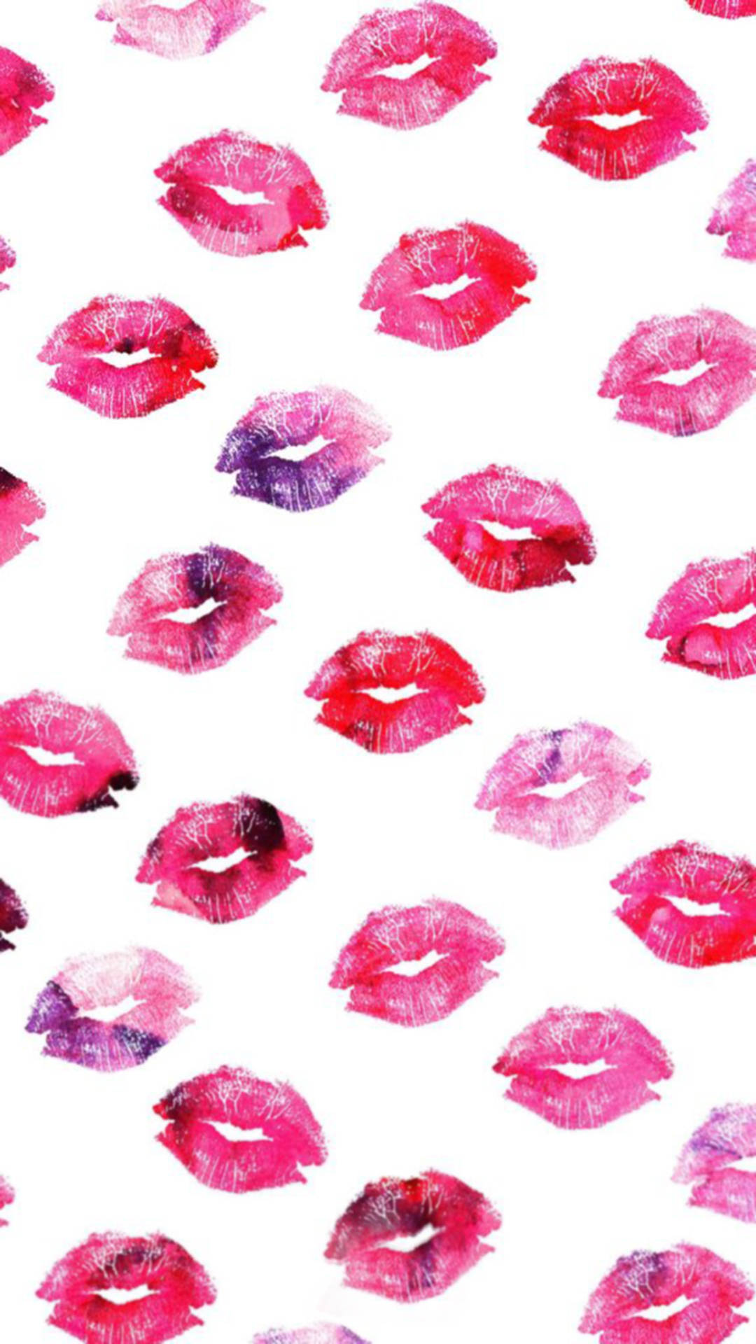 Instagram Story, lip marks pattern, vibrant pink, Full HD Phone Wallpaper