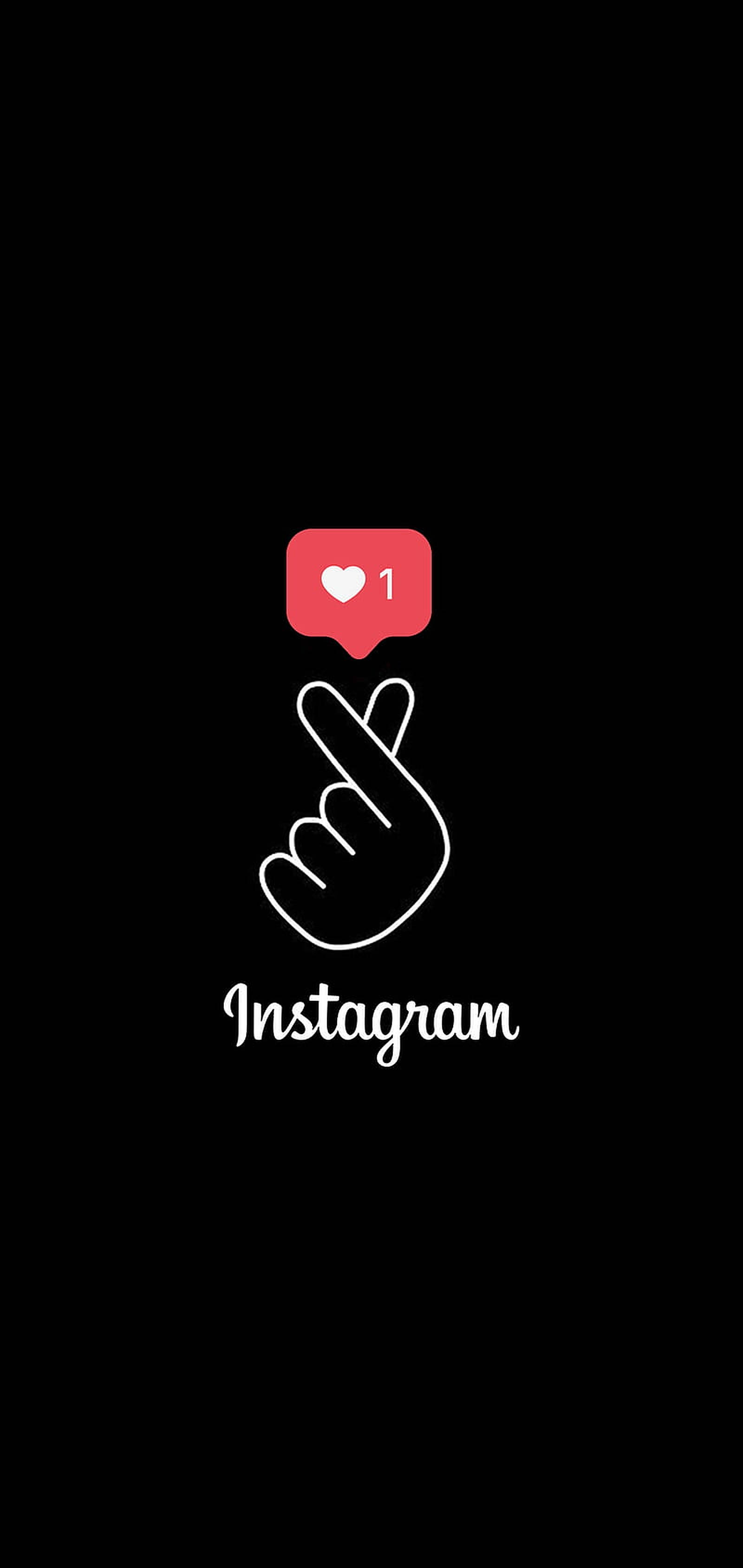 Instagram, red Instagram notification bubble, white line drawing, 2K Phone Wallpaper