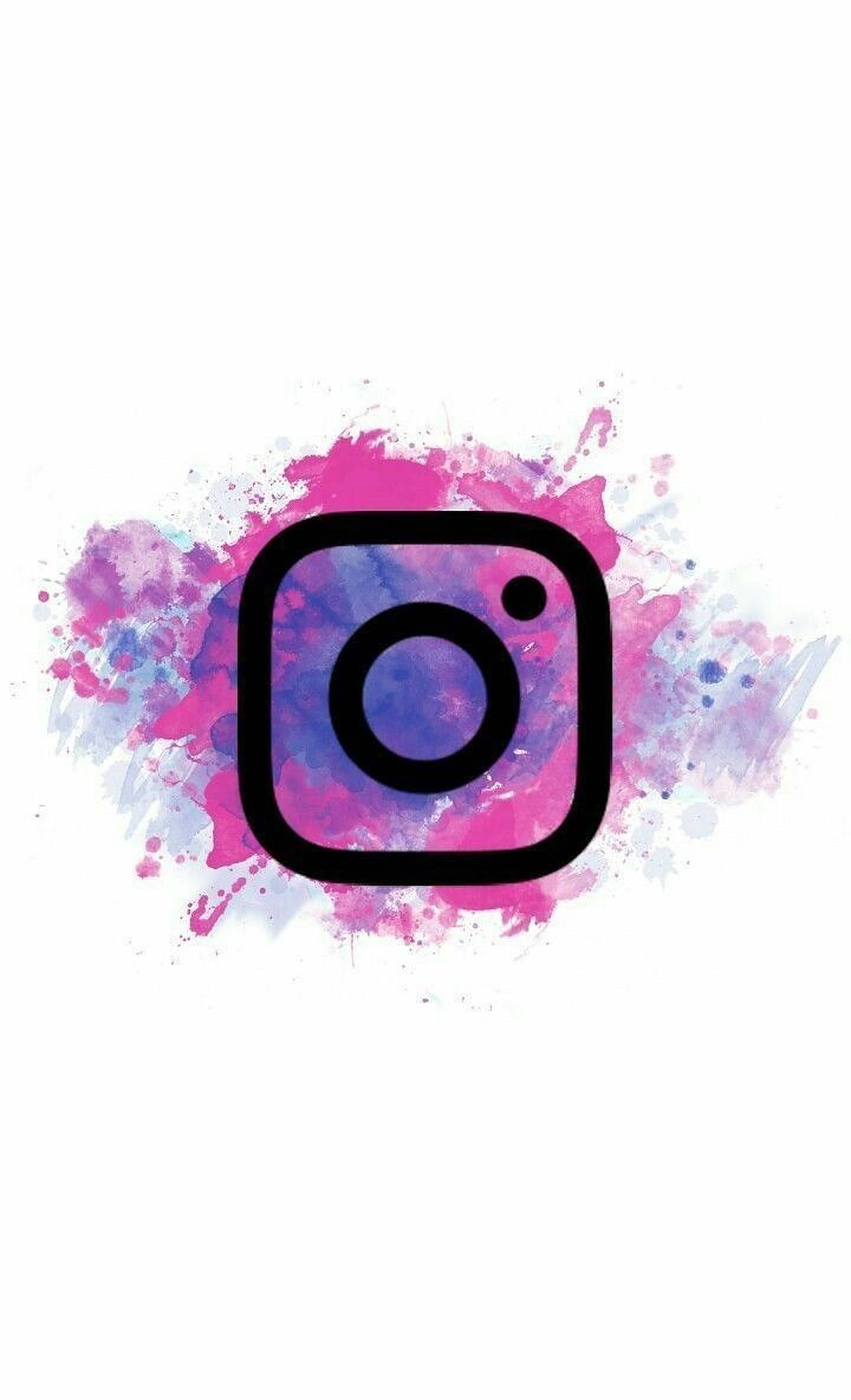 Instagram, watercolor splash, vibrant pink, Full HD Phone Wallpaper