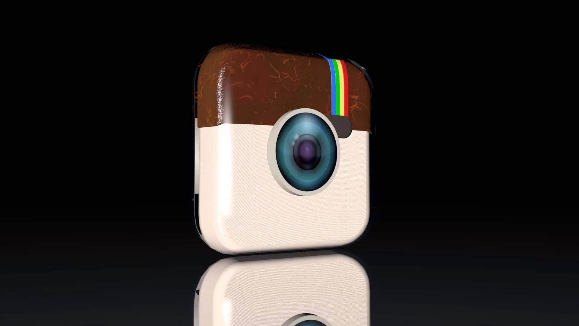 Instagram, 3D, brown, Full HD Desktop Wallpaper