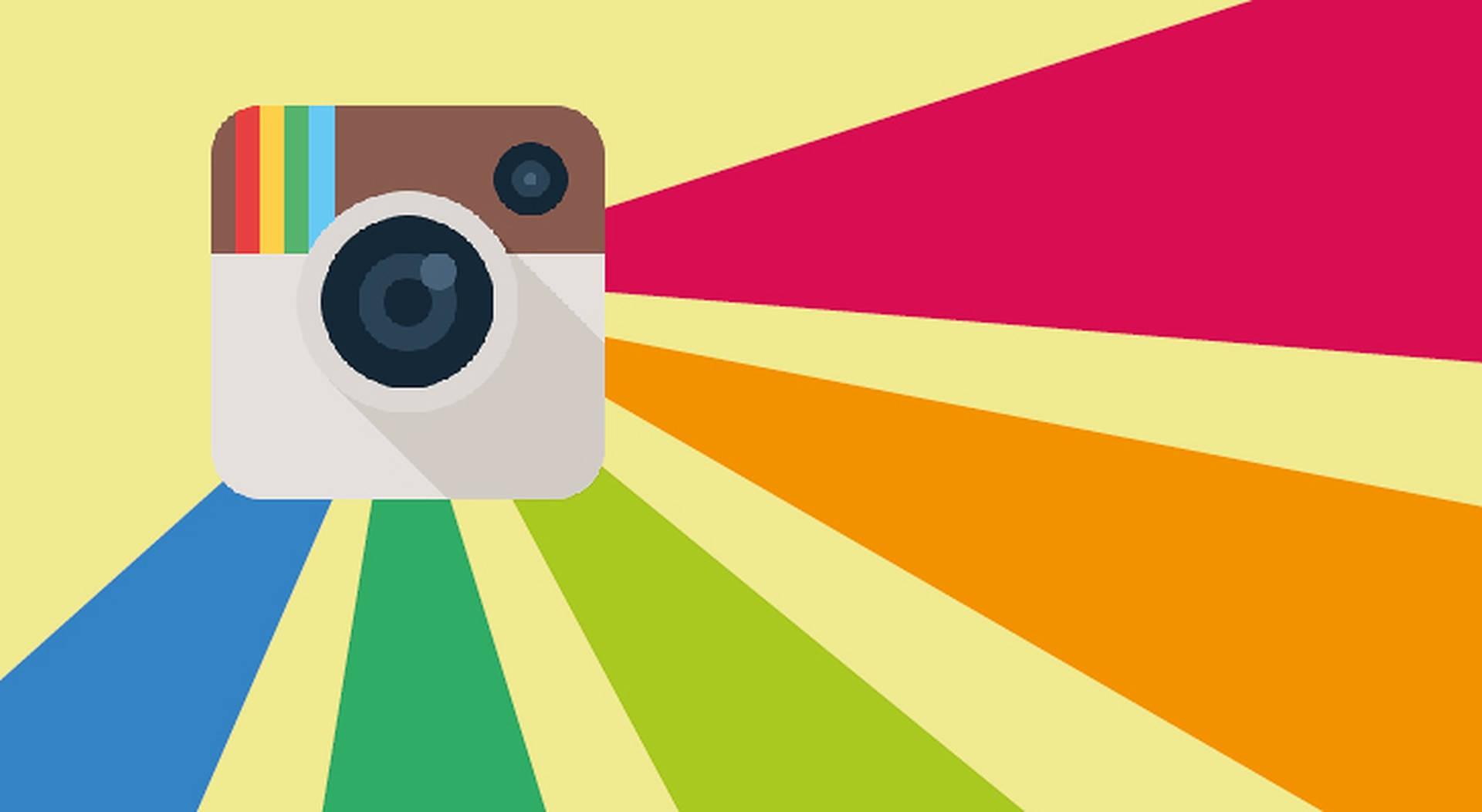 rainbow Instagram icon, camera icon, rainbow stripes, Full HD Desktop Wallpaper