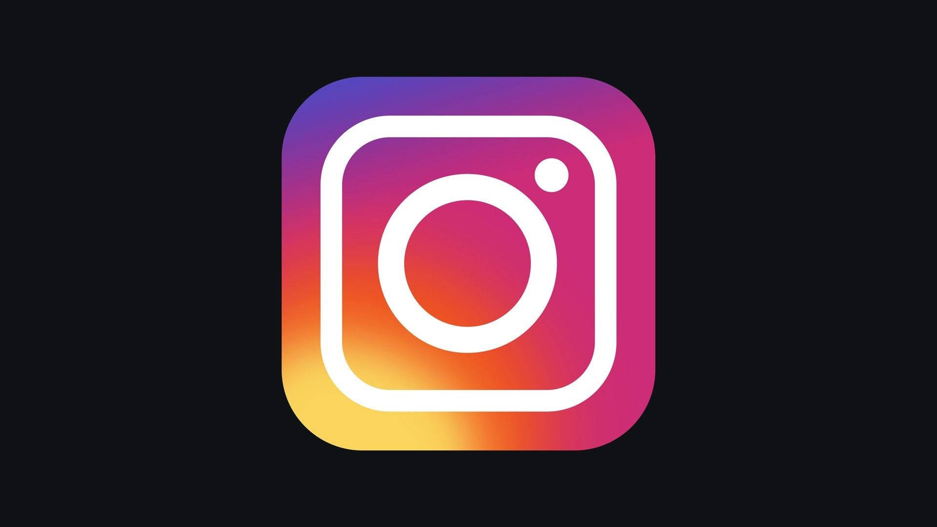 Instagram, gradient purple orange yellow, black background, Full HD Desktop Wallpaper