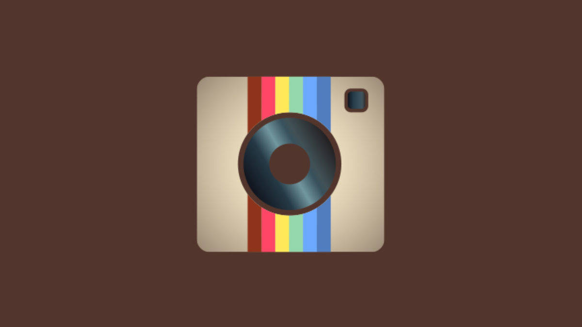 Instagram, brown, vintage-style camera icon, SD Desktop Wallpaper