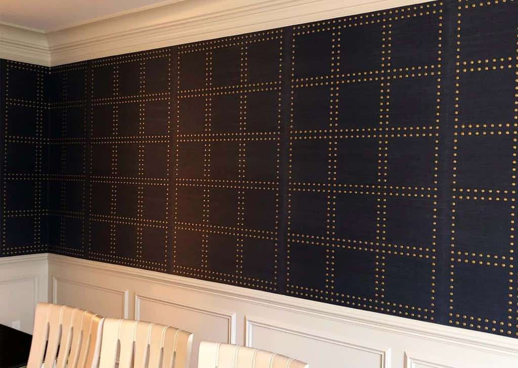 Installation Art, black wallpaper, gold dot grid pattern, SD Desktop Wallpaper