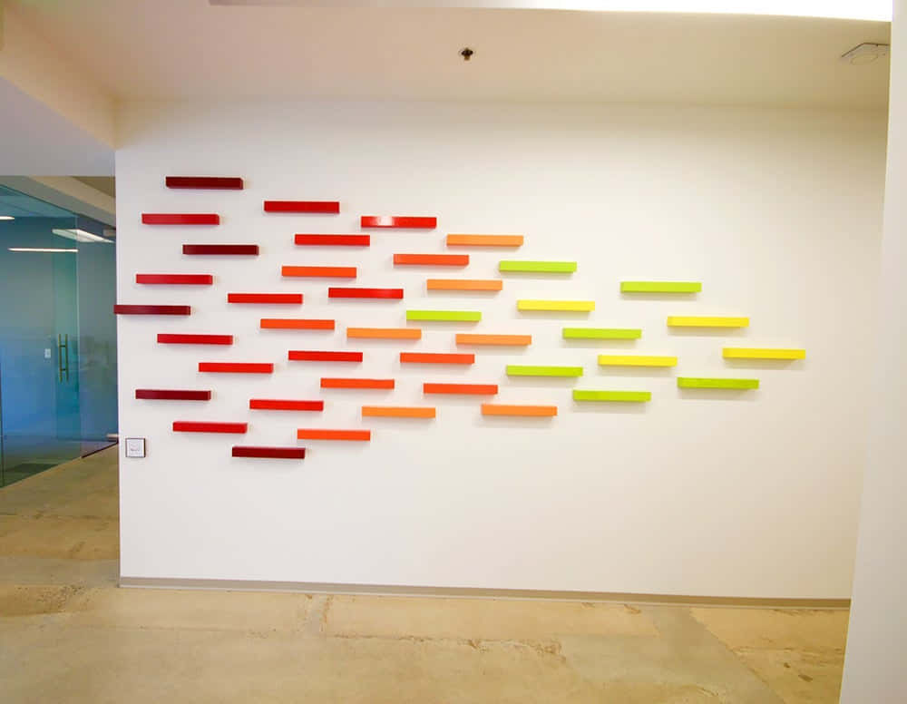 Installation Art, colorful gradient, floating shelves, SD Desktop Wallpaper