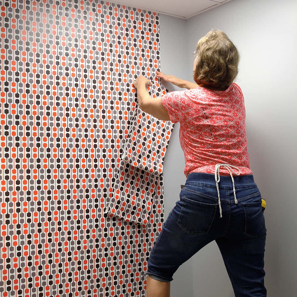 retro patterned wallpaper, orange gray, black geometric shapes, SD Desktop Wallpaper