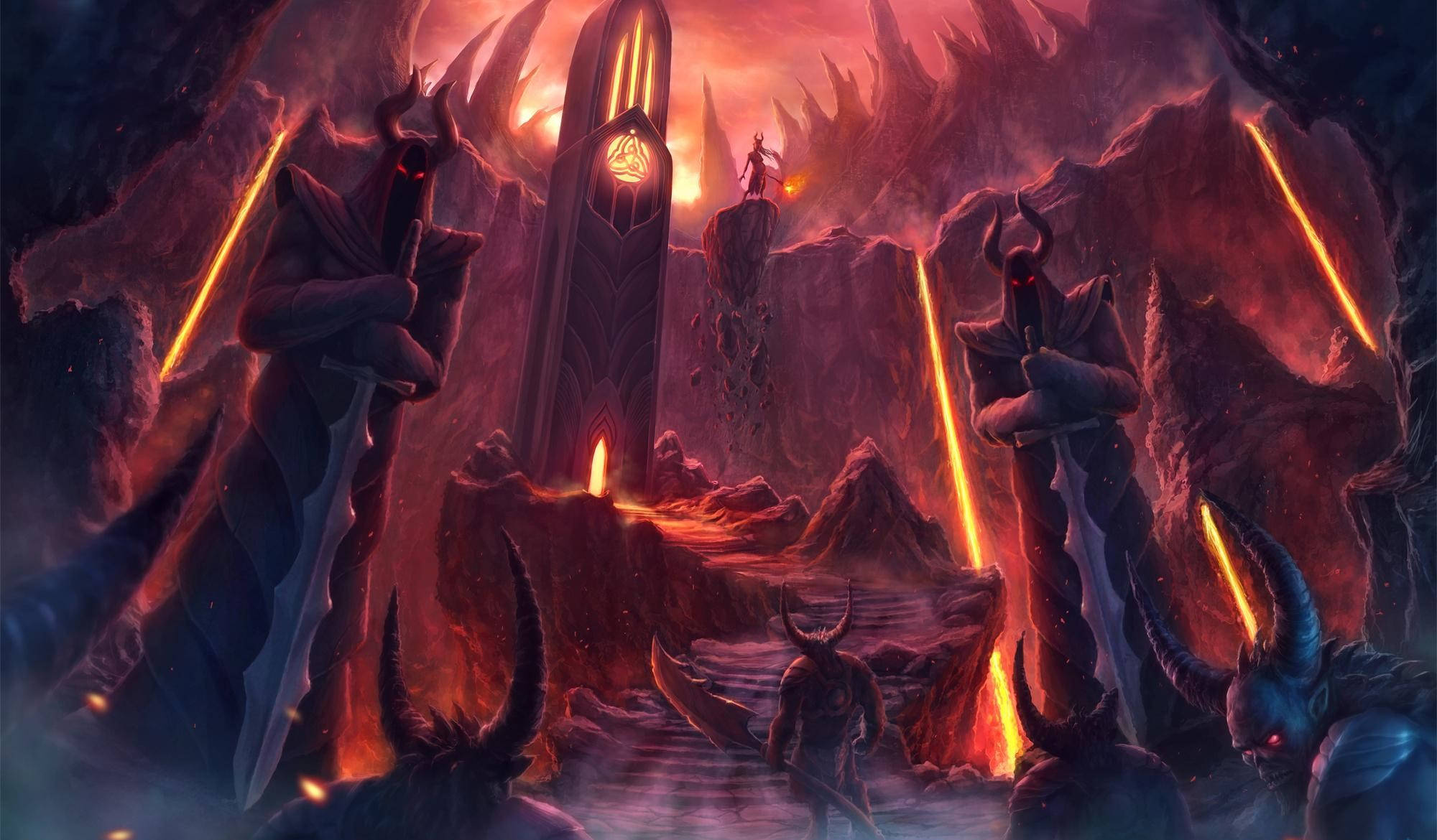 Hellsing, demonic realm, fiery demonic realm, Full HD Desktop Wallpaper