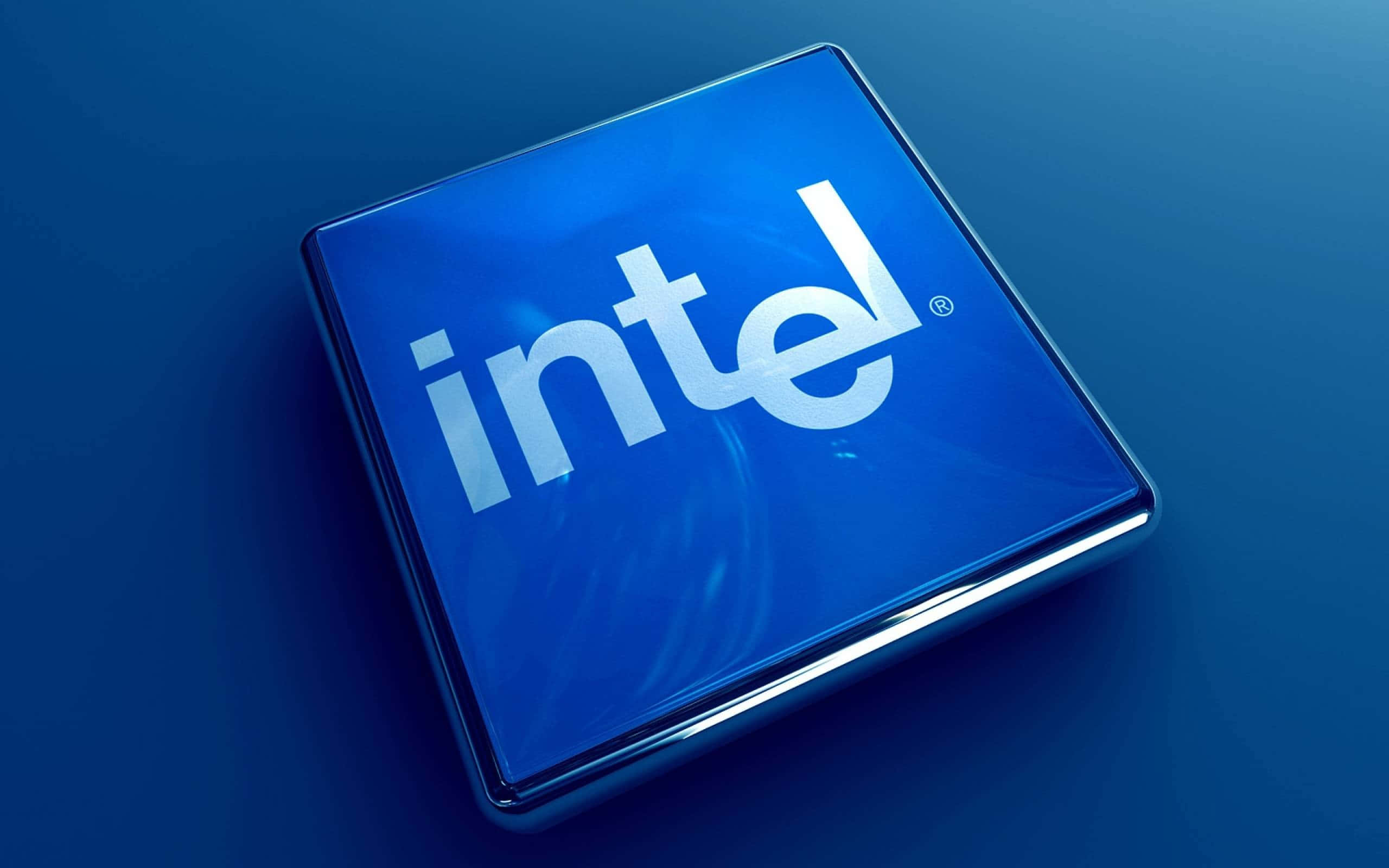 Intel, logoon, blue processor chip, 2K Desktop Wallpaper
