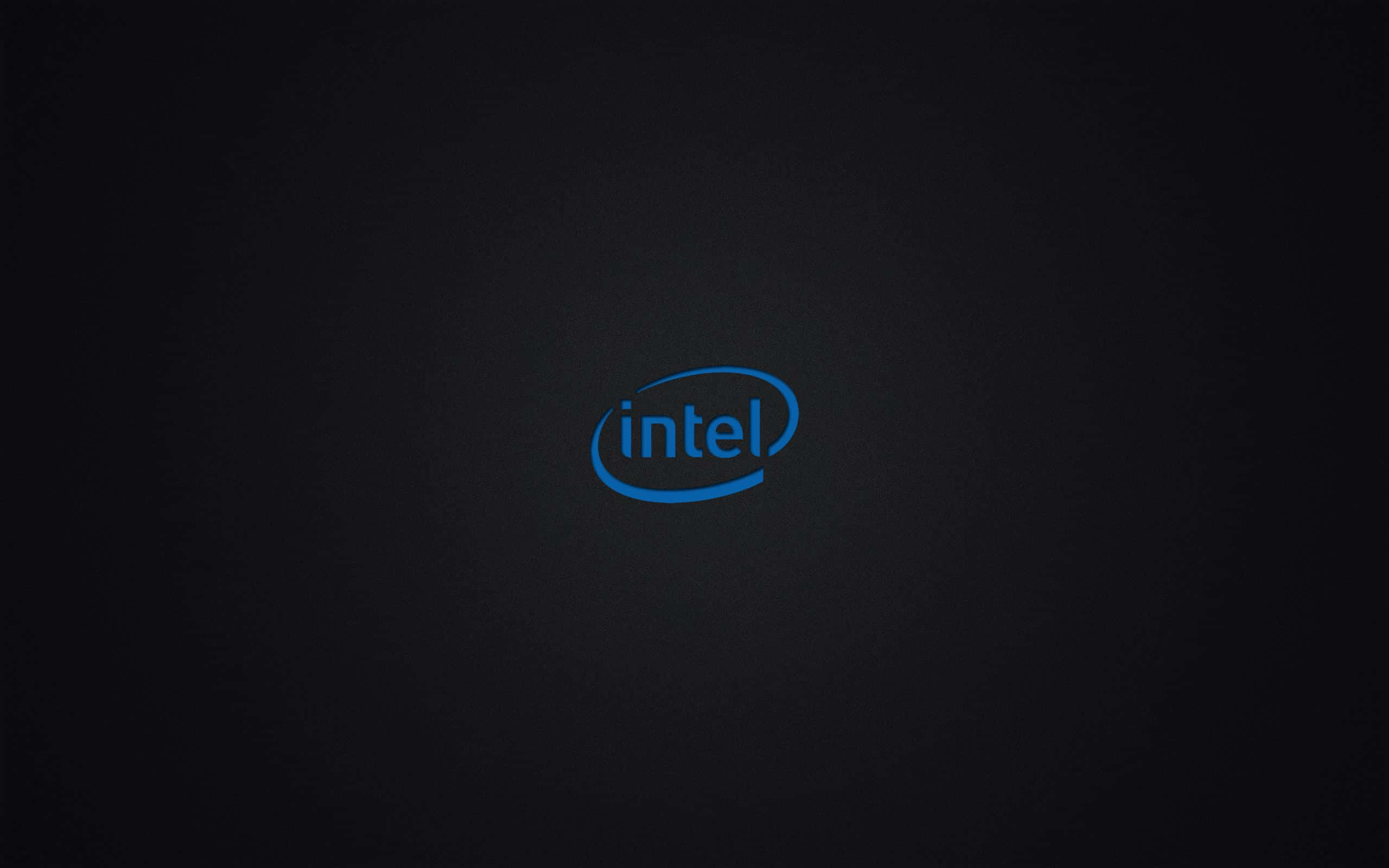 Intel logo, dark textured background, glowing blue, 2K Desktop Wallpaper