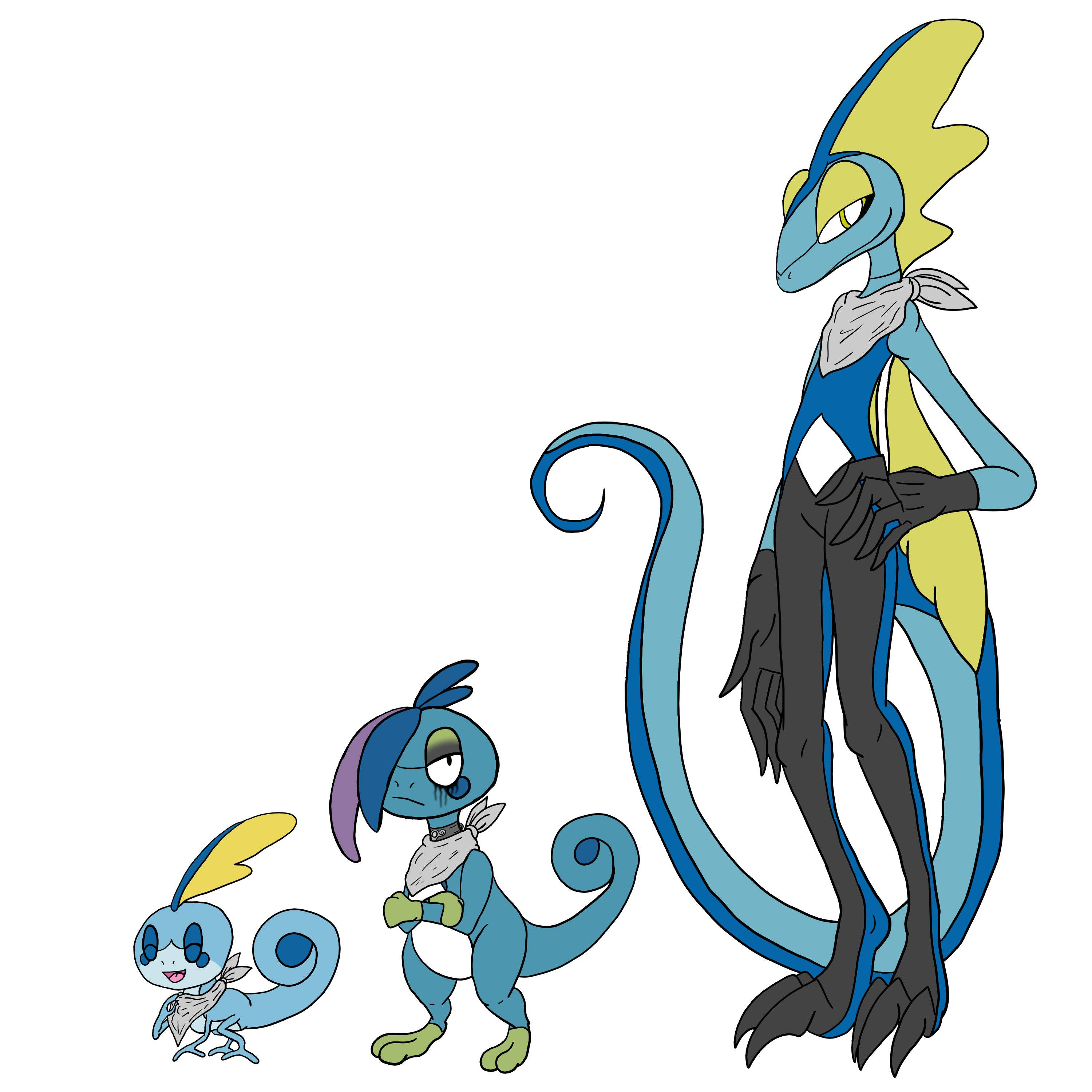 Inteleon, blue and yellow, dragon-like, 2K Desktop Wallpaper