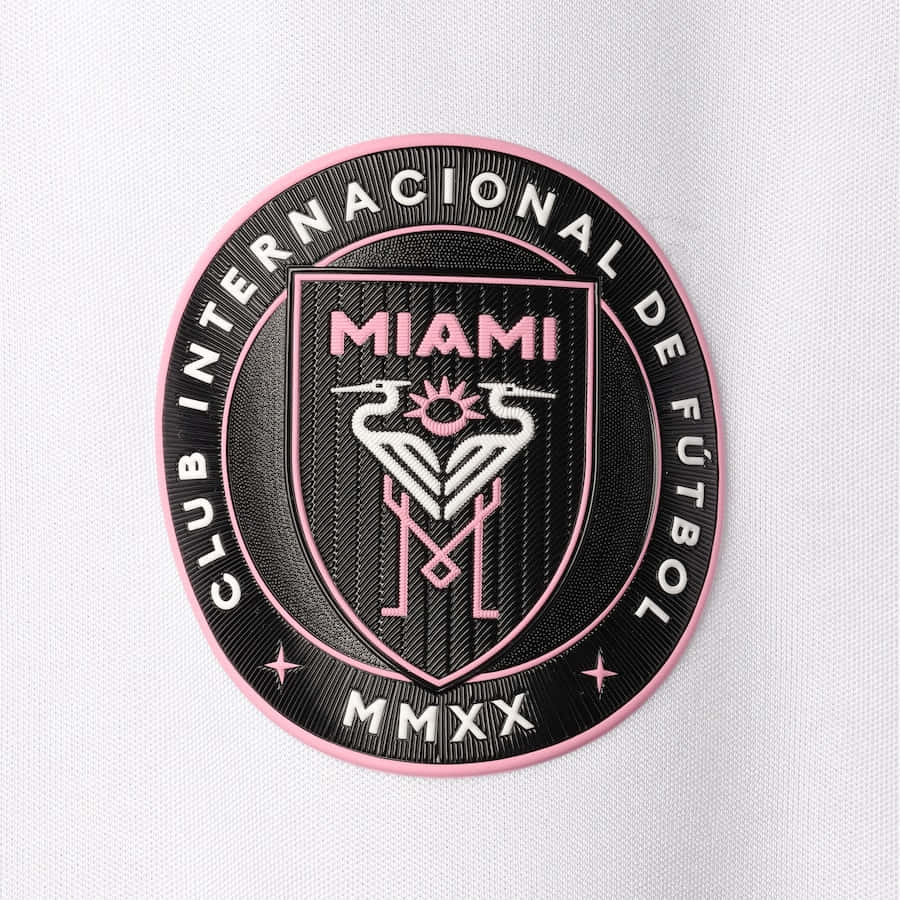 Inter Miami FC, official patch logo, black and pink embroidered, SD Desktop Wallpaper