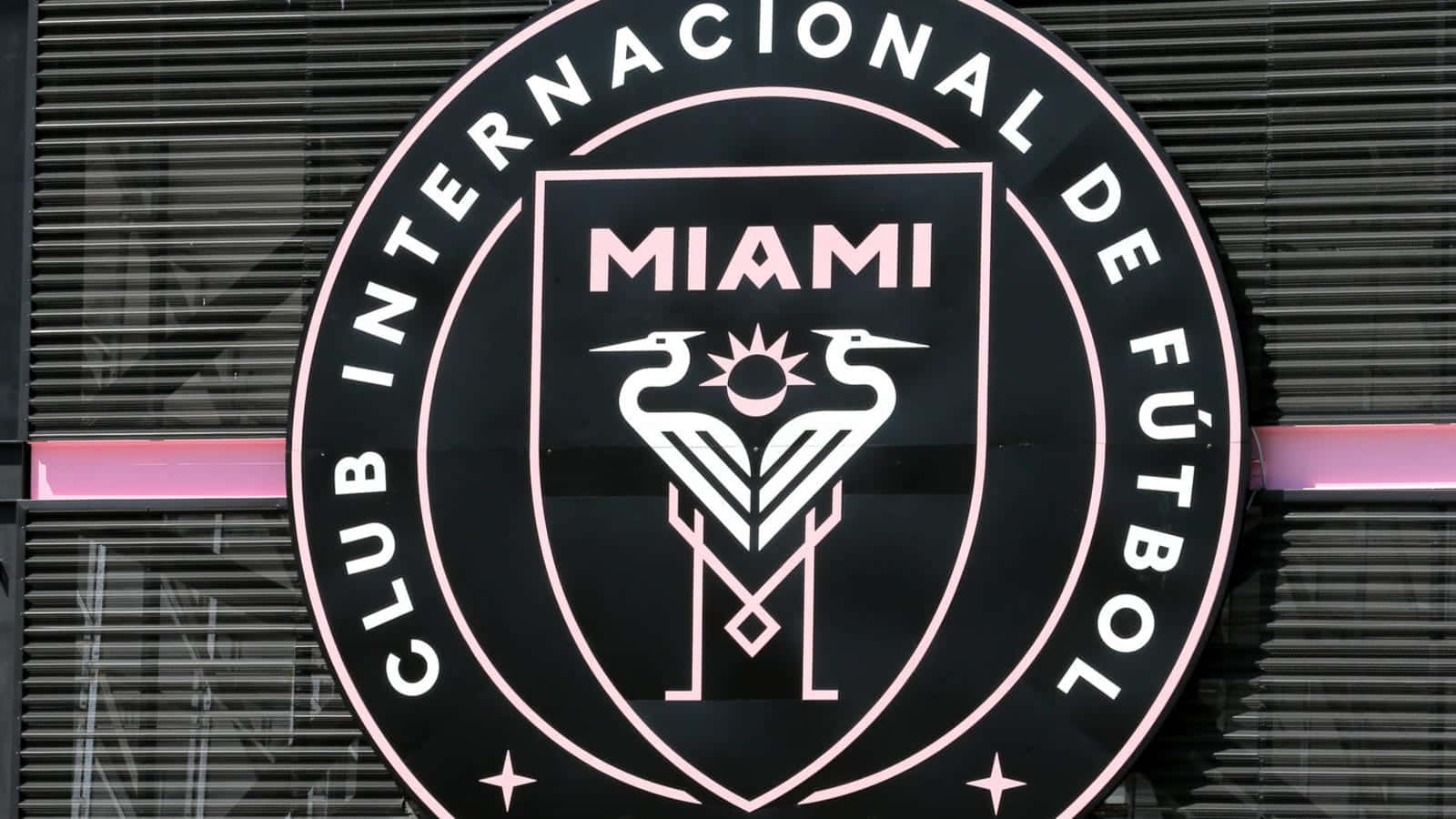 Inter Miami FC, official logo seal, pink, HD Desktop Wallpaper