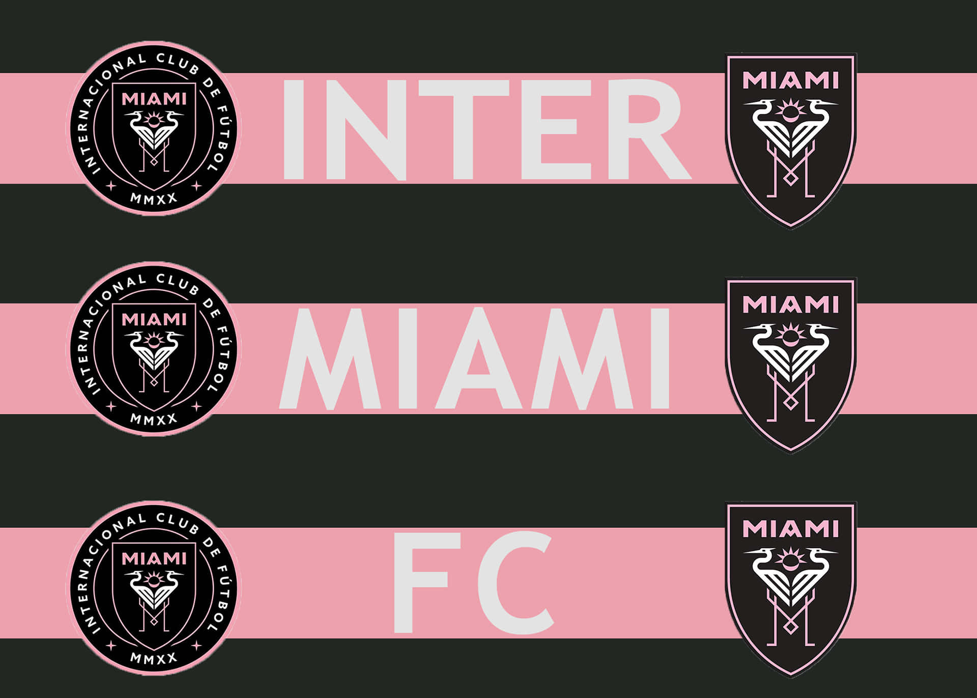 Inter Miami FC, pink, black, Full HD Desktop Wallpaper