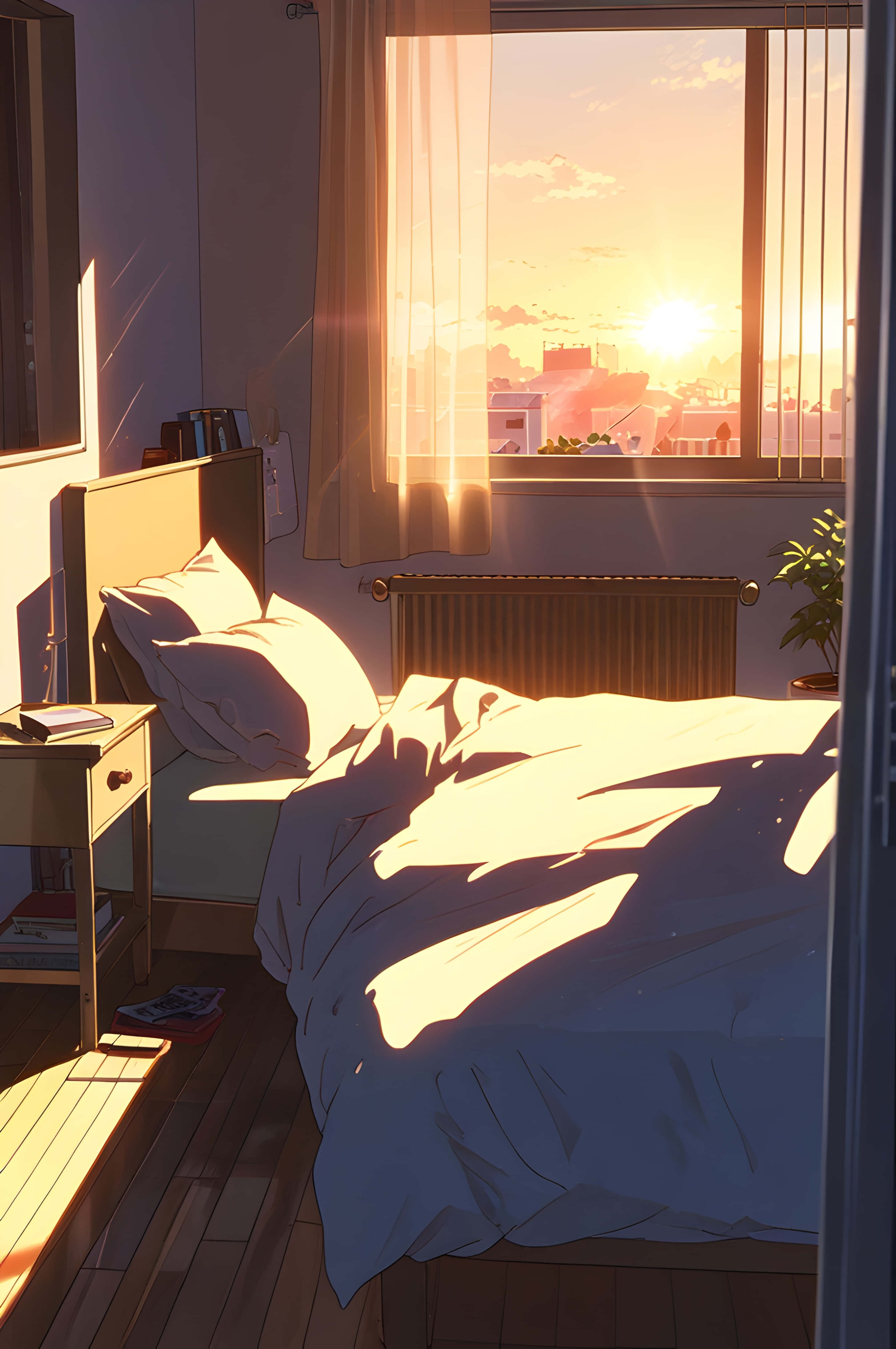 sunlight, window, warm golden rays, 4K Phone Wallpaper