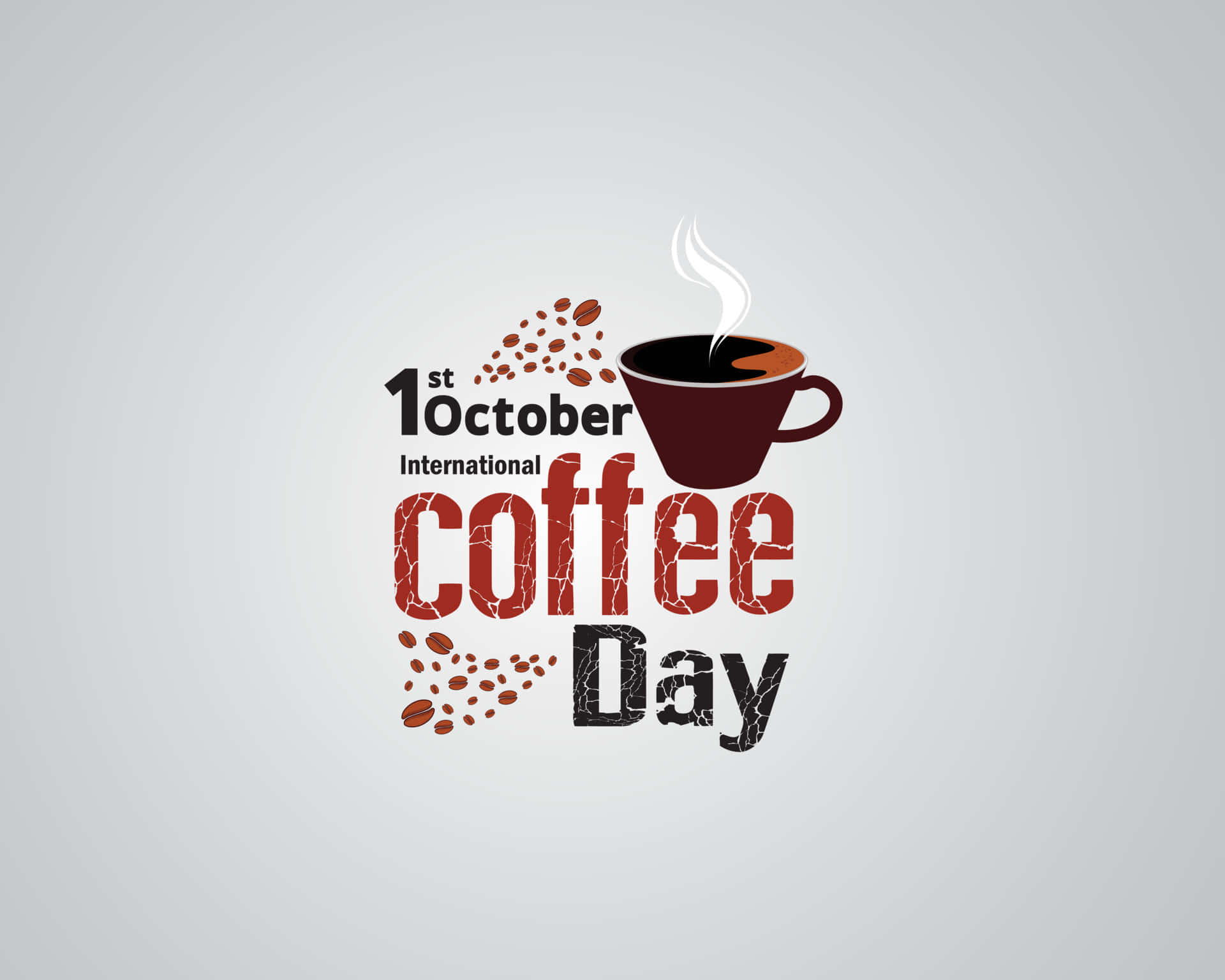 International Coffee Day, 1st October, steaming cup, Full HD Desktop Wallpaper