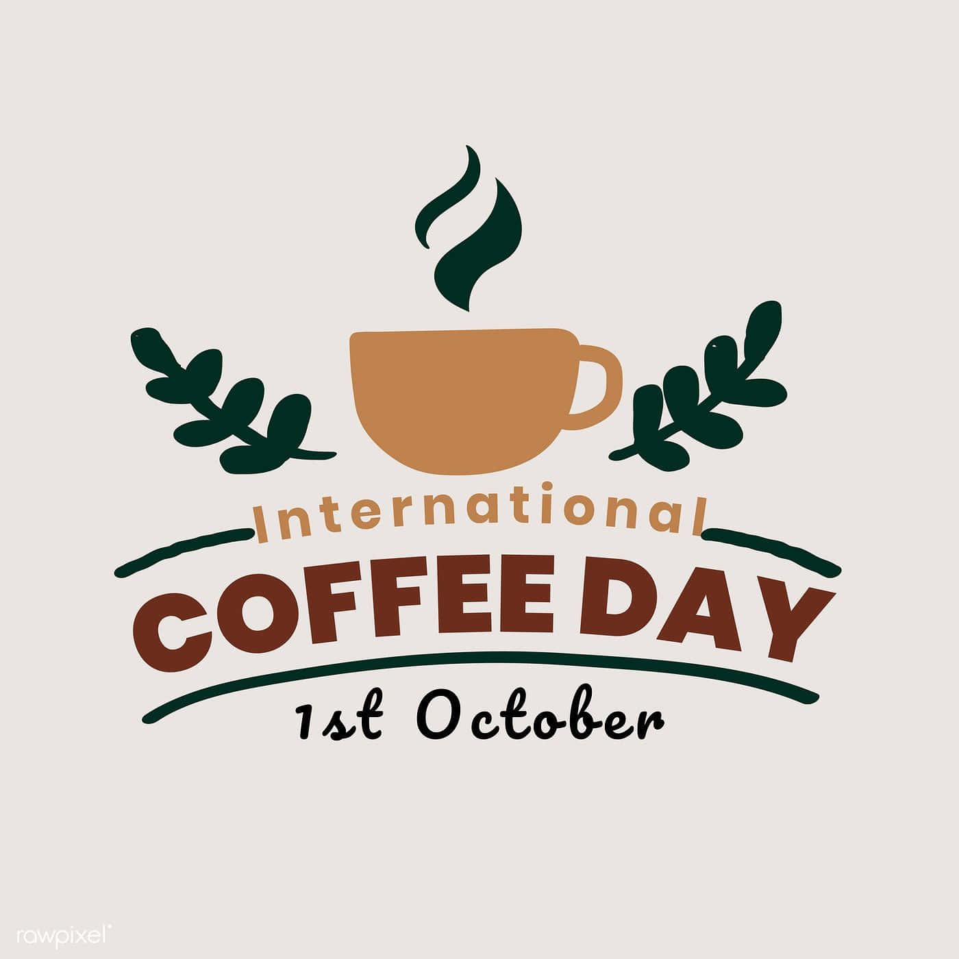 International Coffee Day, 1st October, steaming brown cup, HD Desktop Wallpaper