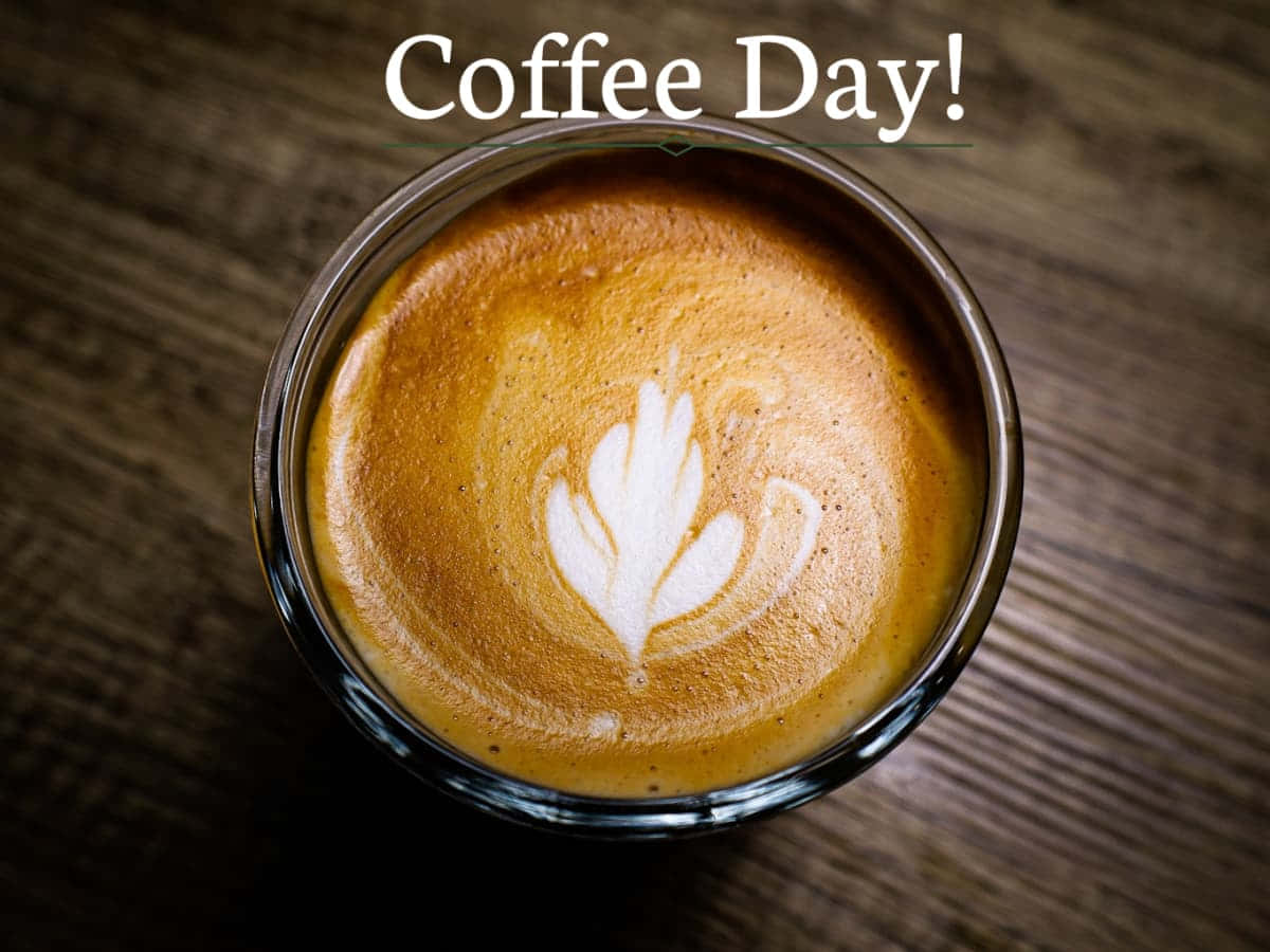 International Coffee Day, coffee, white leaf latte art, SD Desktop Wallpaper
