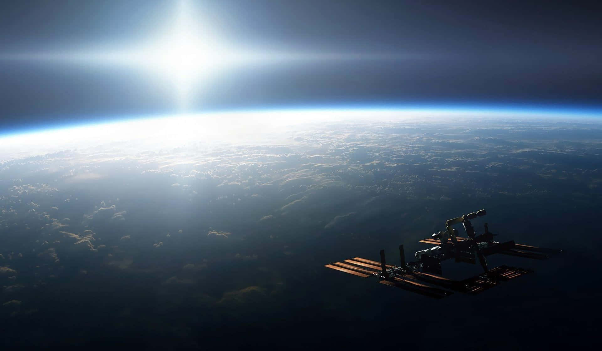 International Space Station, Earth, sun, Full HD Desktop Wallpaper