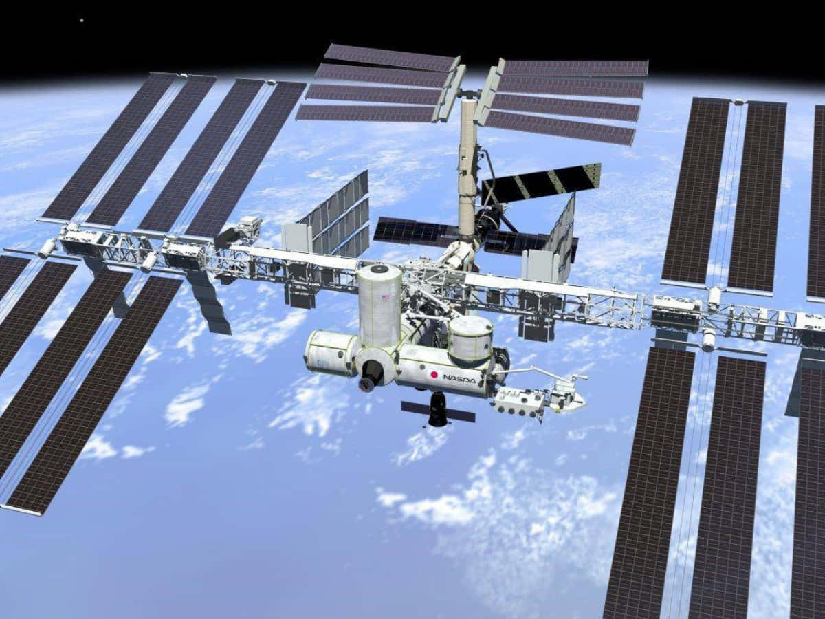 International Space Station, Earth, solar panels, SD Desktop Wallpaper