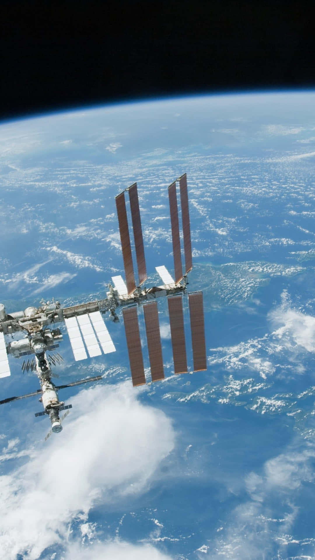 International Space Station, Earth, blue oceans, Full HD Phone Wallpaper