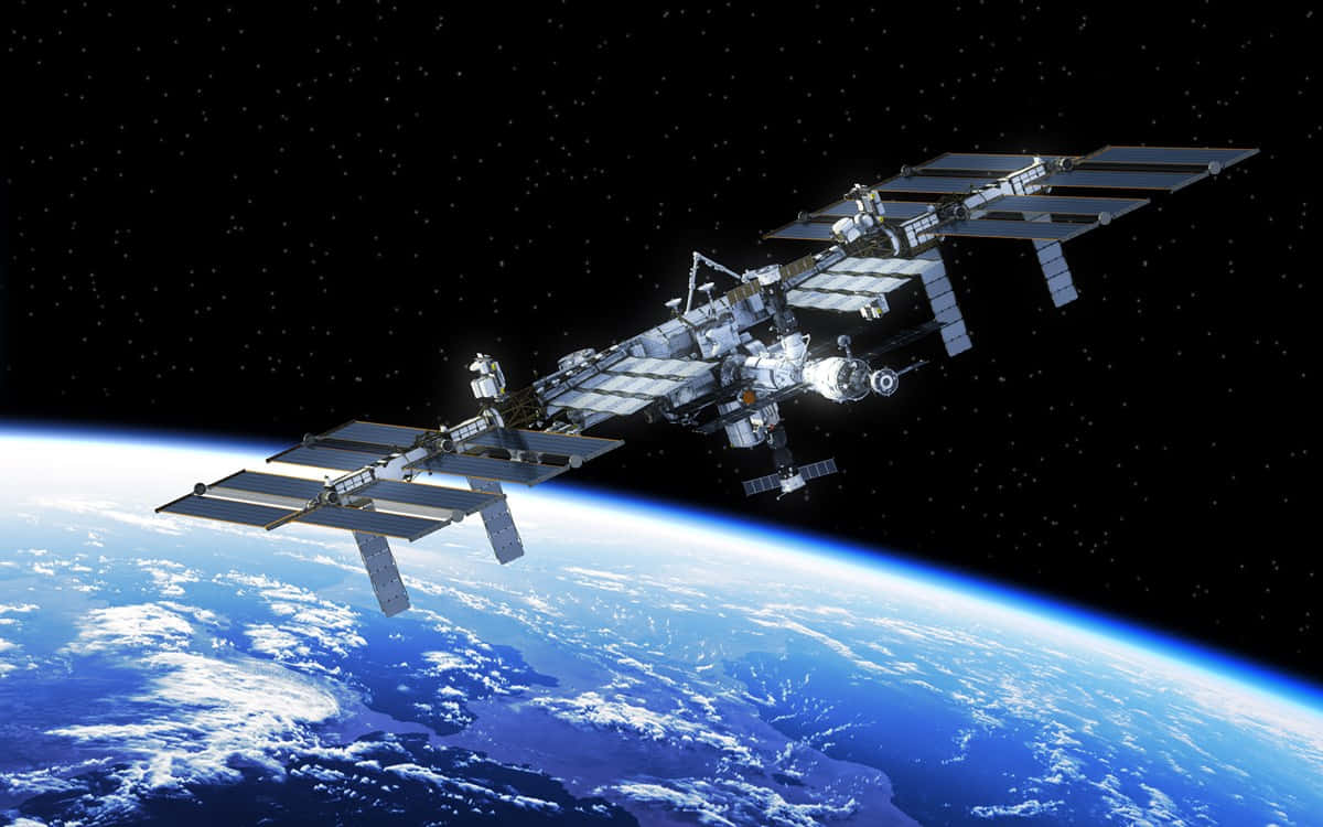 International Space Station, Earth, solar panels, SD Desktop Wallpaper