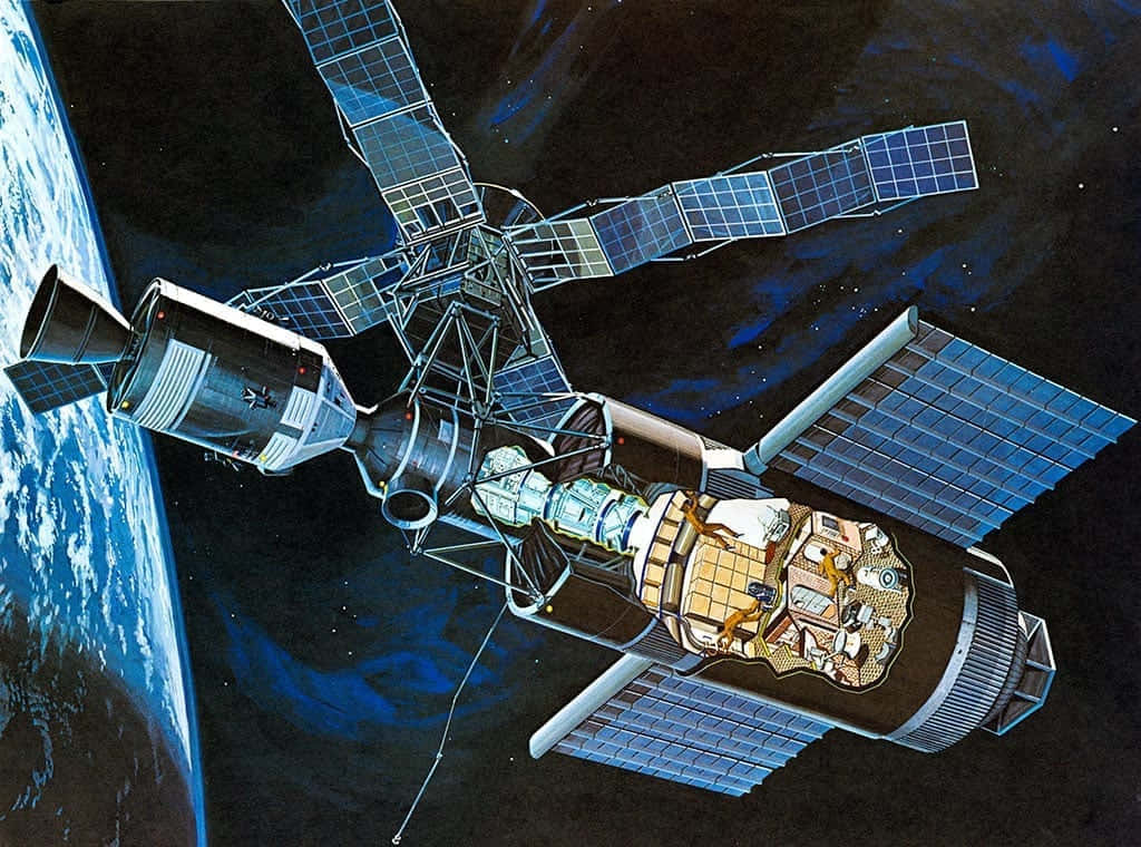 International Space Station, solar panels, Earth, SD Desktop Wallpaper